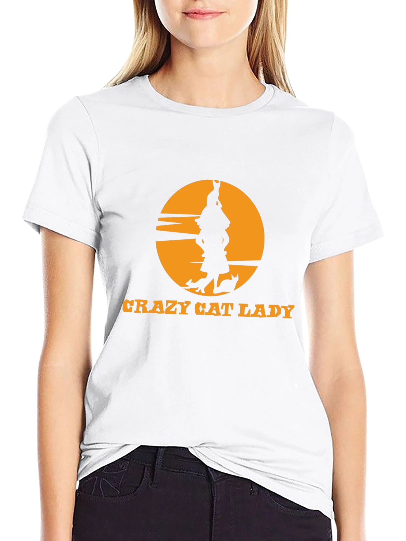 Crazy Cat Lady Black T-Shirt Novelty