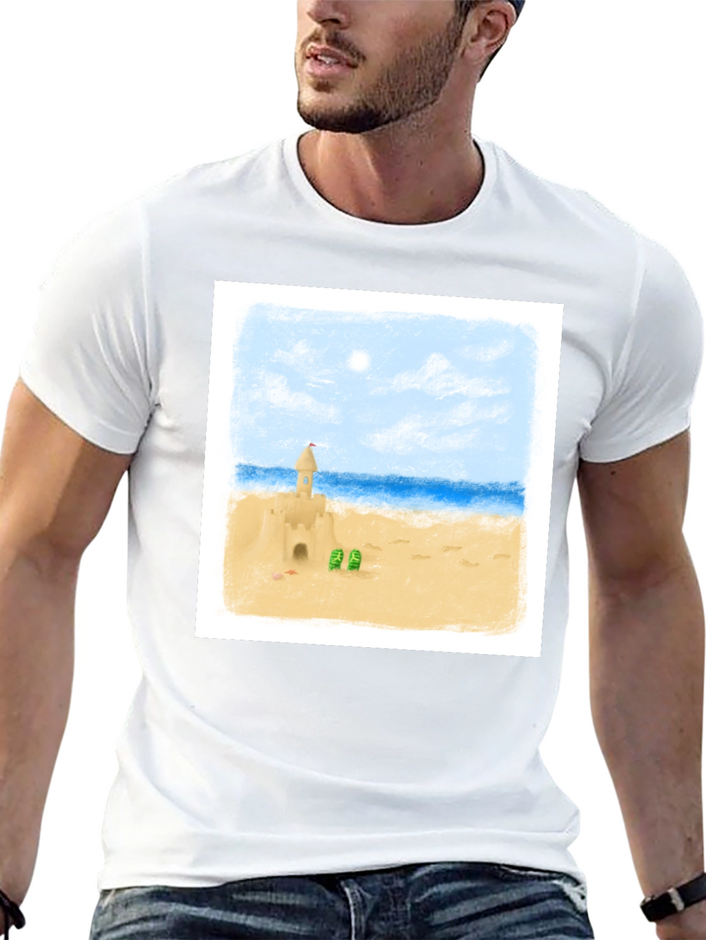 Sandcastle Beach Day T-Shirt - Black