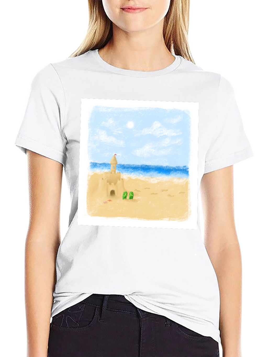 Sandcastle Beach Day T-Shirt - Black