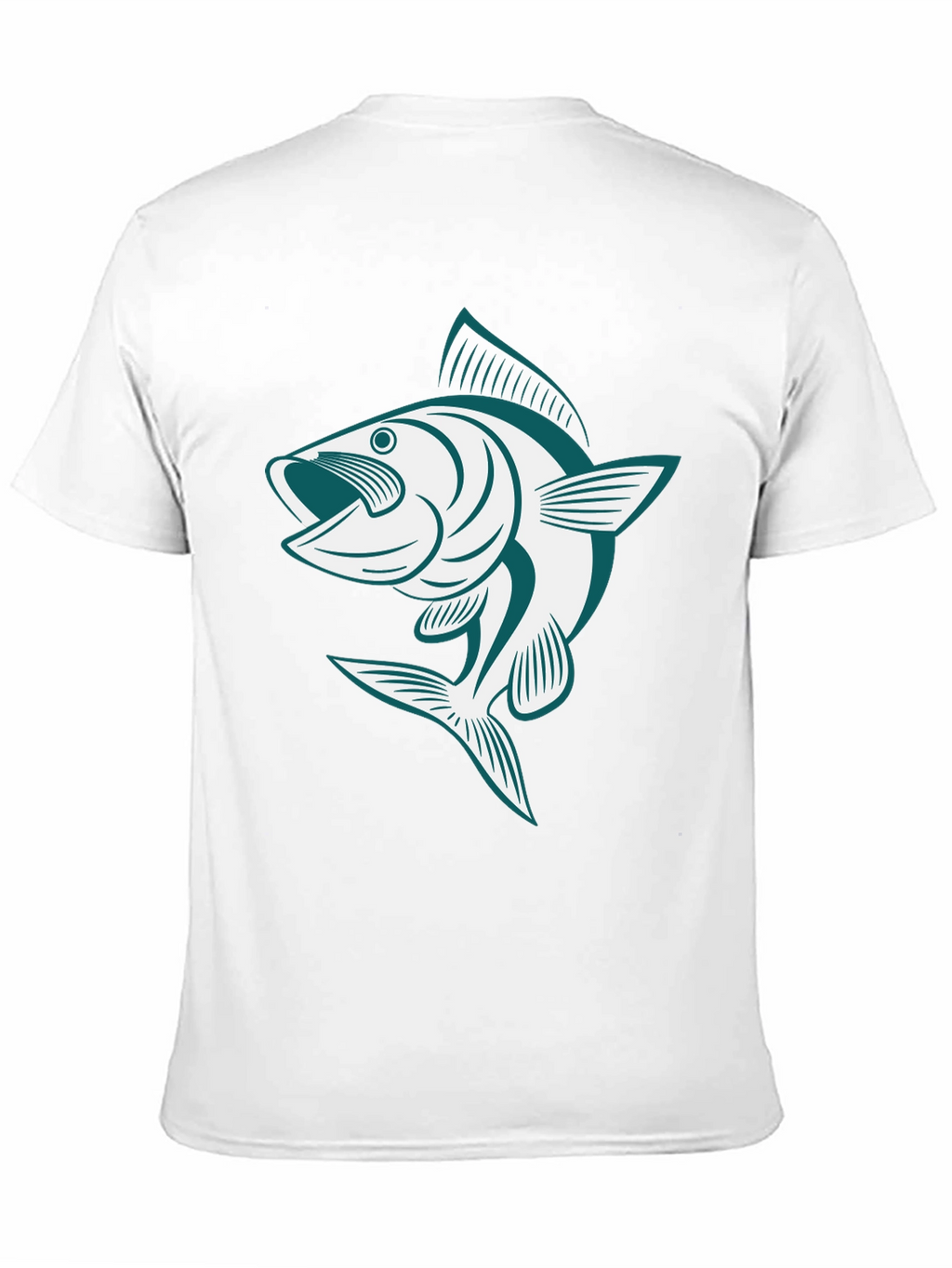 Bass Fish Graphic Tee - Black Casual Cotton Shirt