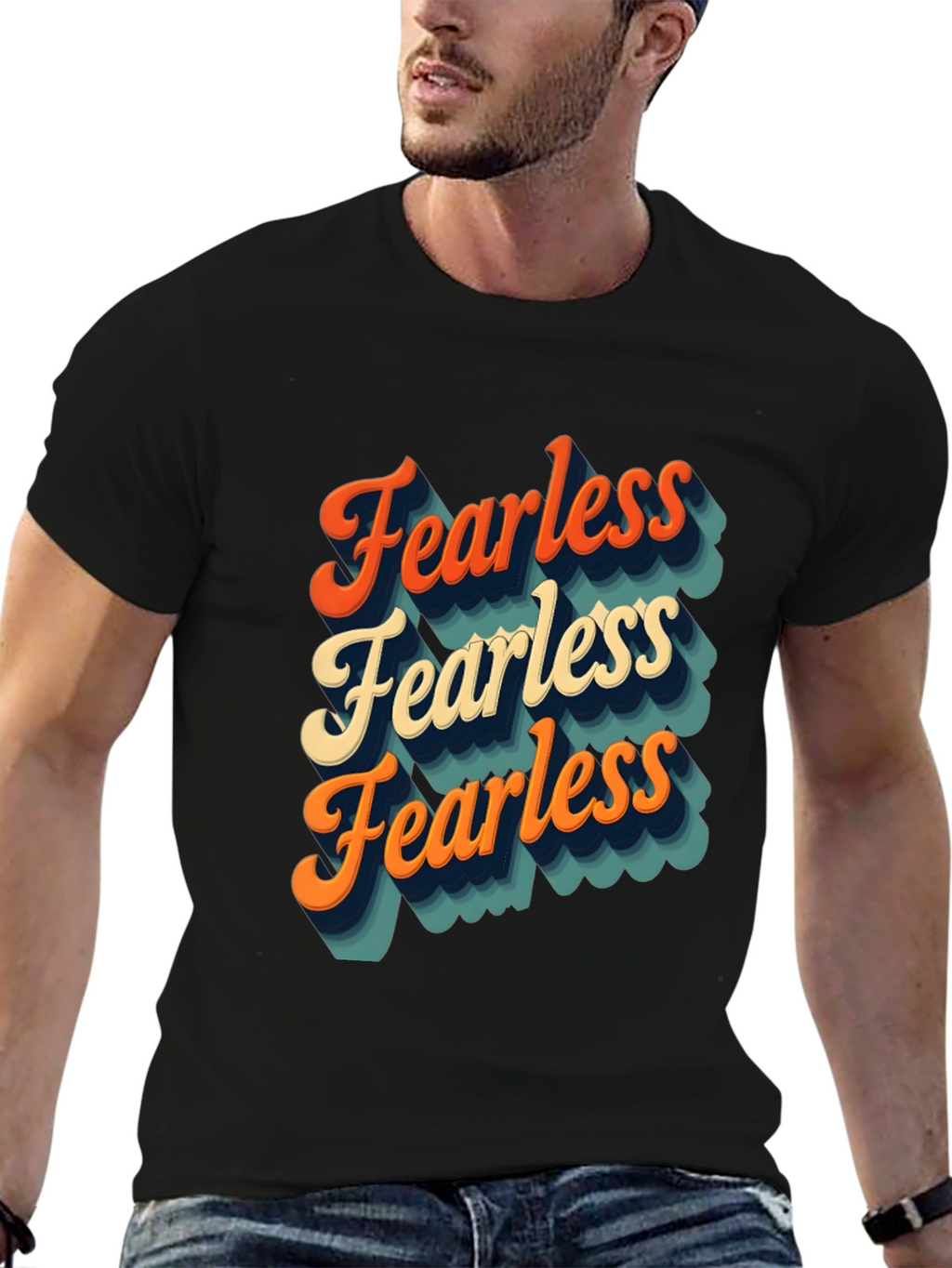 Retro Fearless T-Shirt - Bold Statement Tee