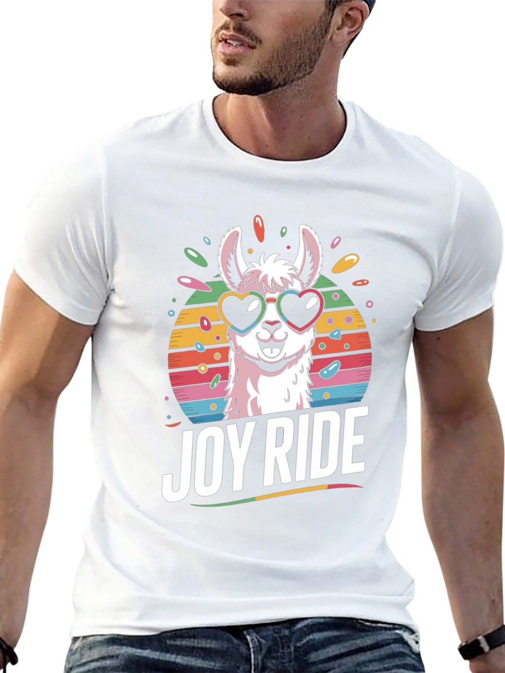 Joy Ride Llama T-Shirt - Heart Sunglasses
