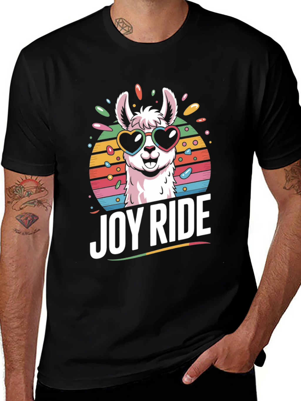 Joy Ride Llama T-Shirt - Heart Sunglasses