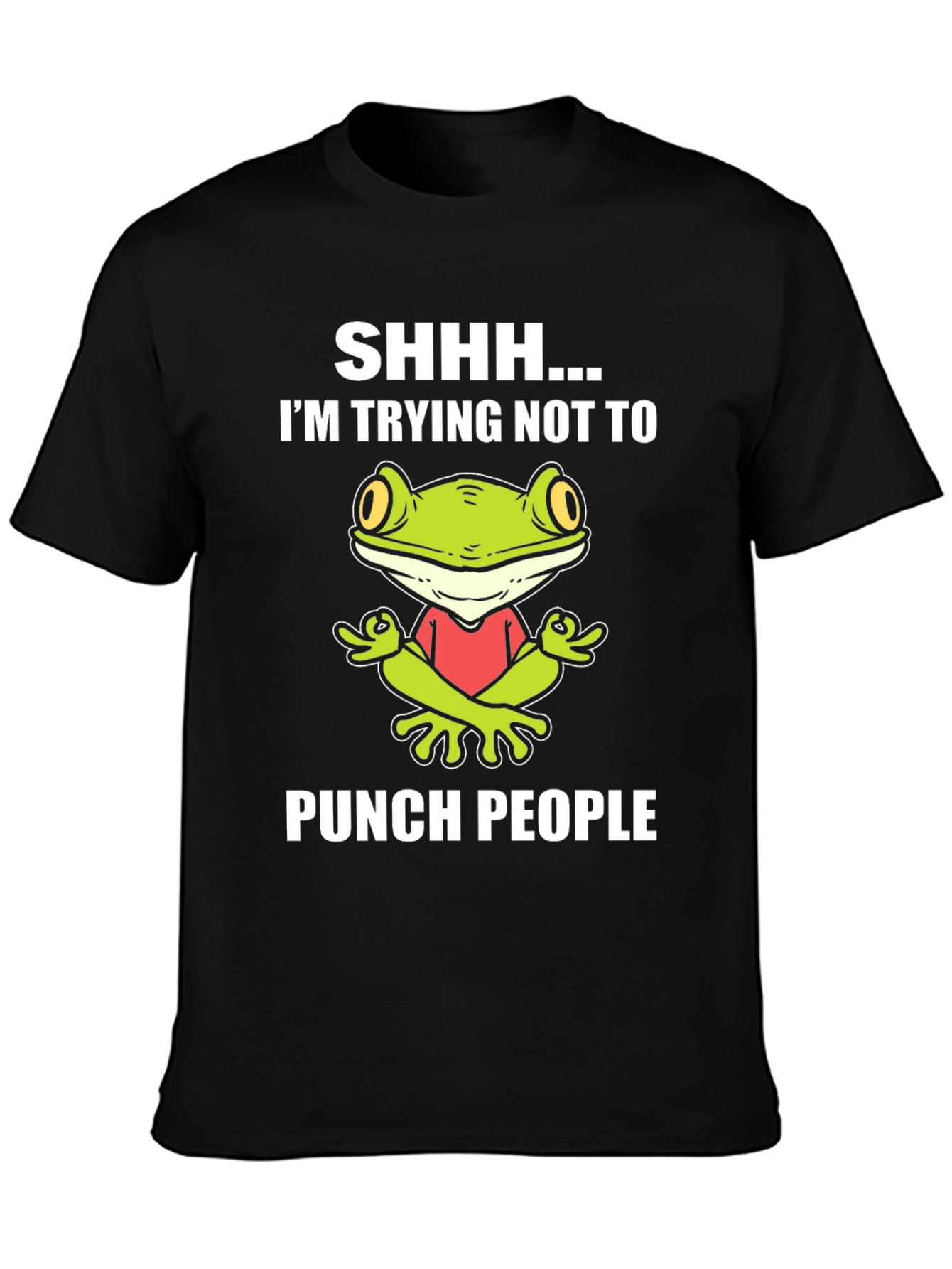 Funny Frog Graphic T-Shirt:  Trying Not to Punch People