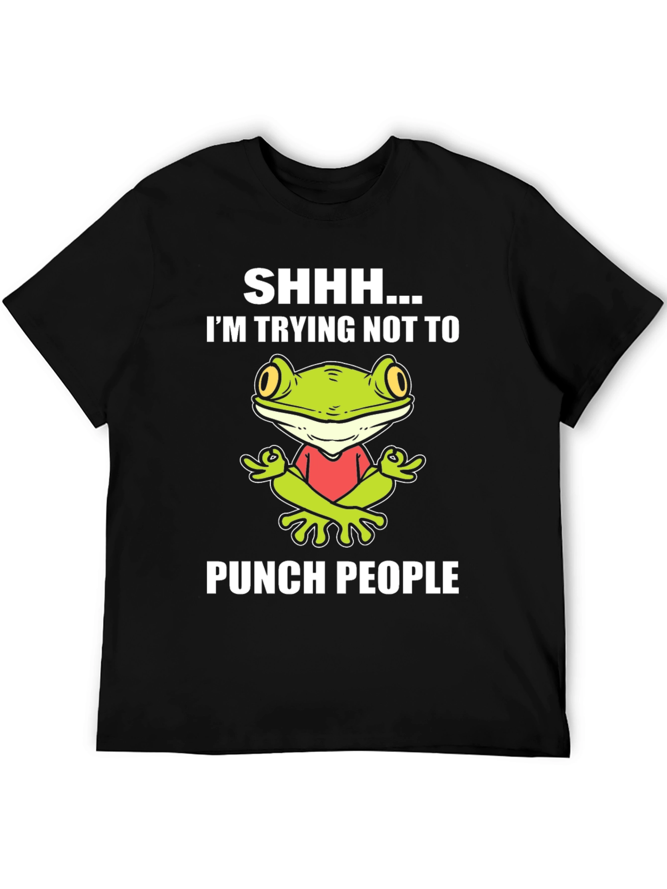 Funny Frog Graphic T-Shirt:  Trying Not to Punch People