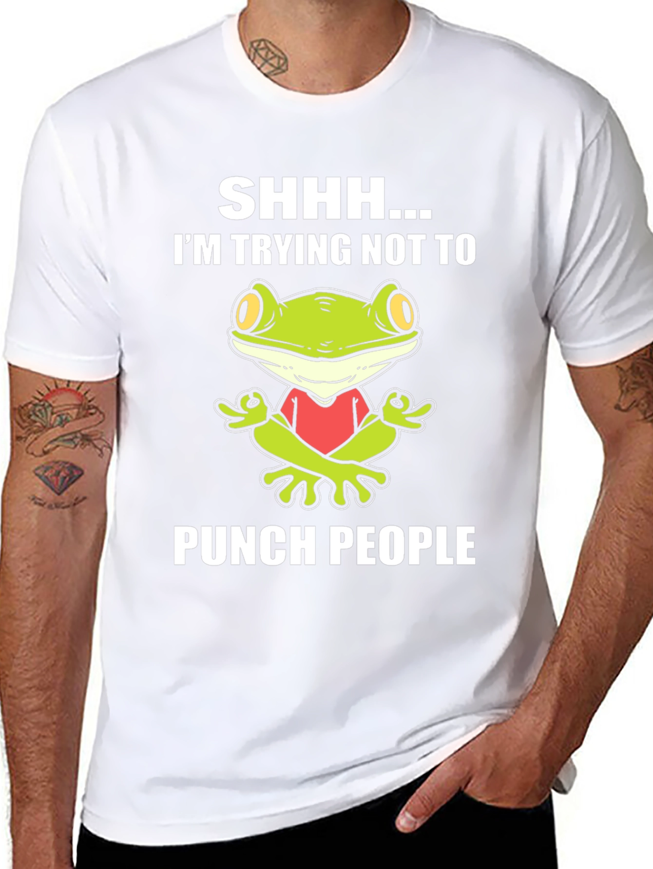 Funny Frog Graphic T-Shirt:  Trying Not to Punch People