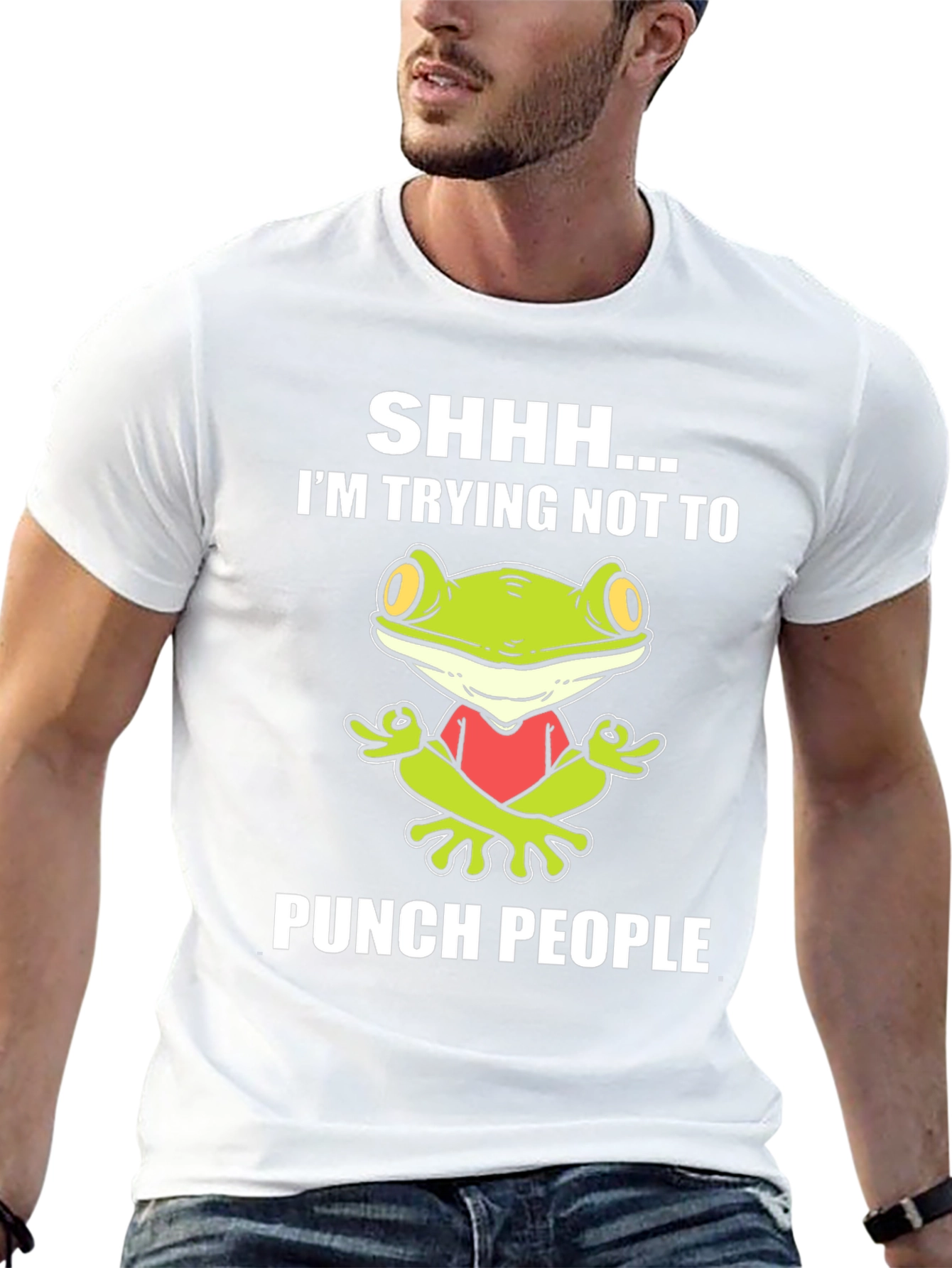 Funny Frog Graphic T-Shirt:  Trying Not to Punch People