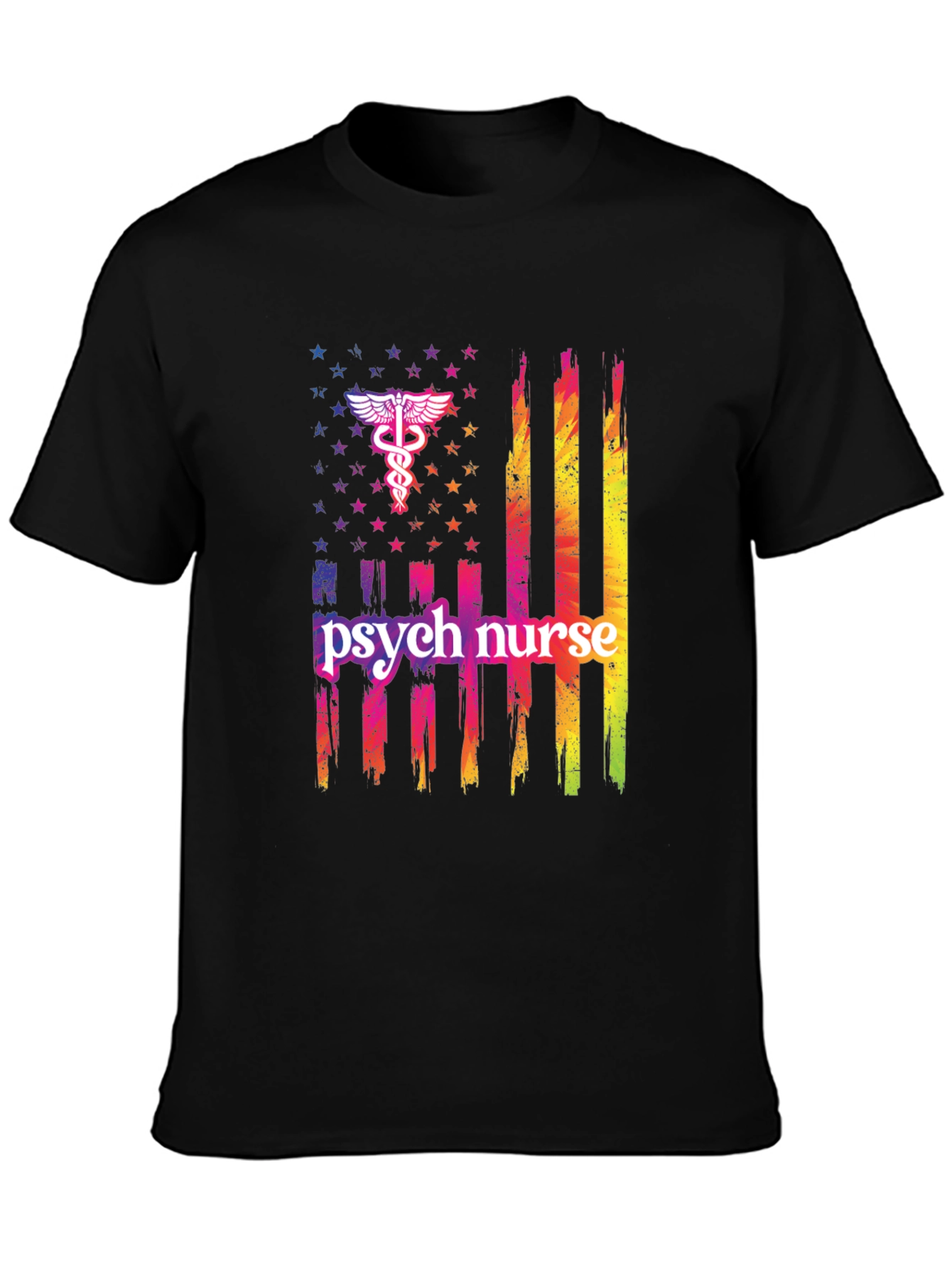 Psych Nurse American Flag T-Shirt