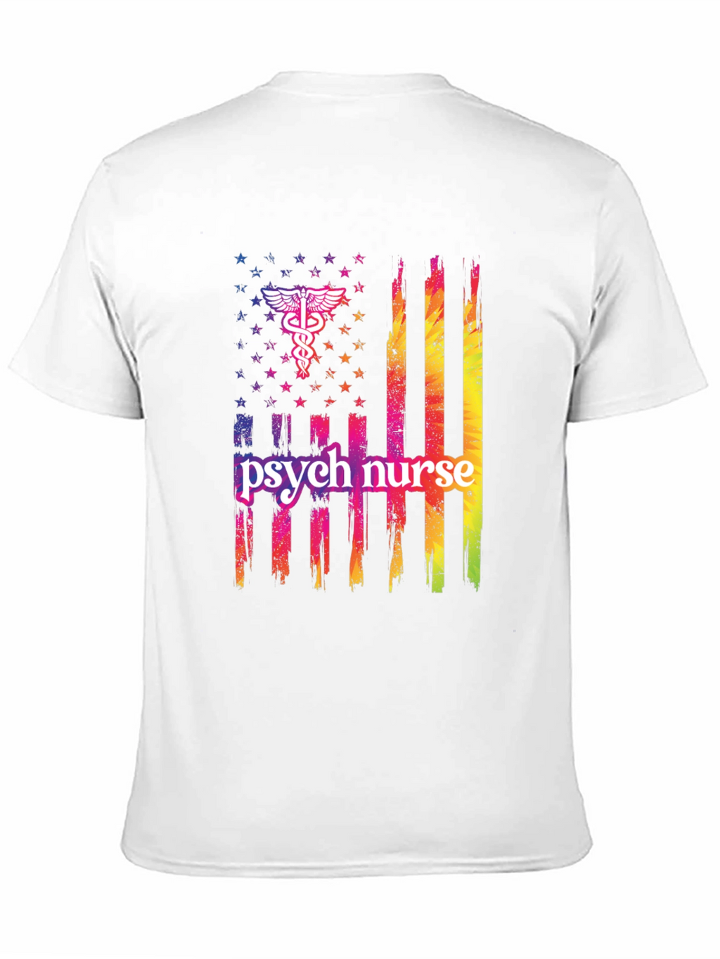 Psych Nurse American Flag T-Shirt