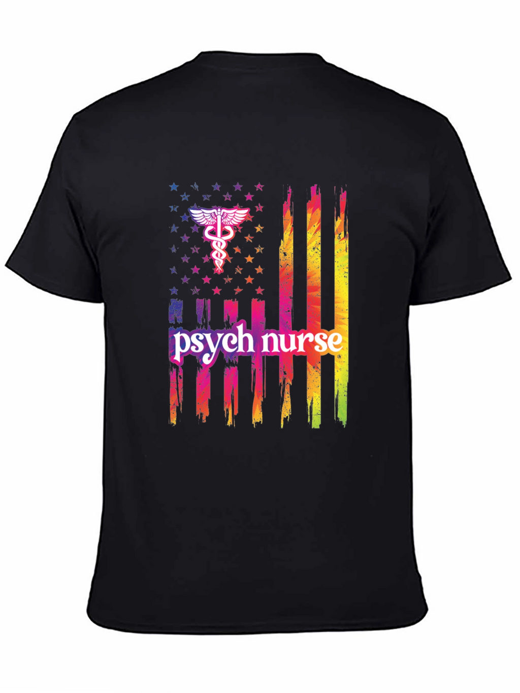 Psych Nurse American Flag T-Shirt
