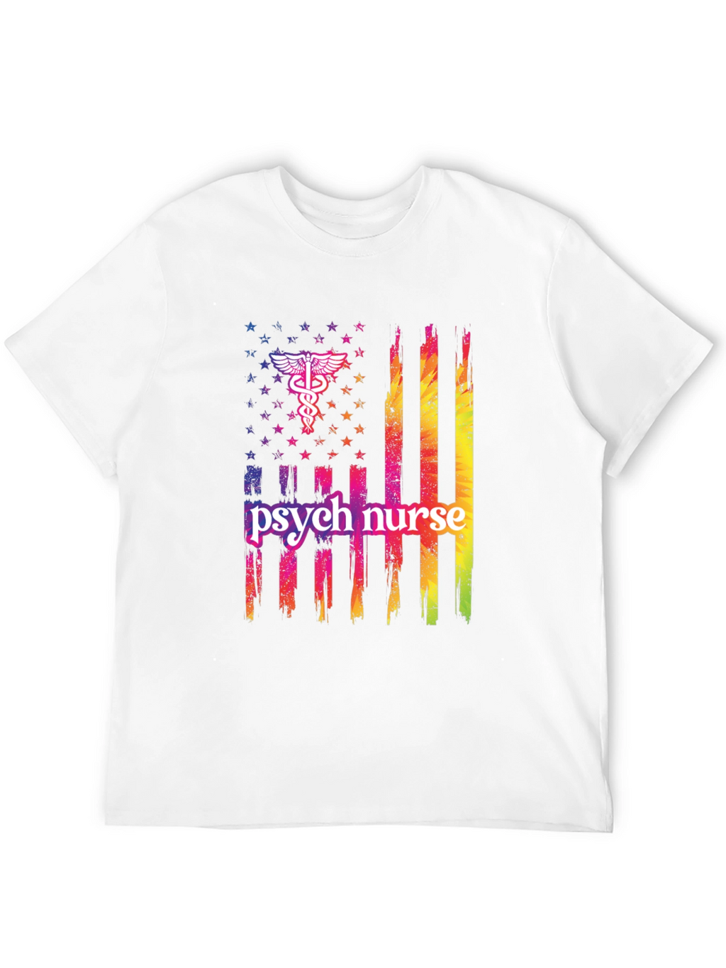 Psych Nurse American Flag T-Shirt