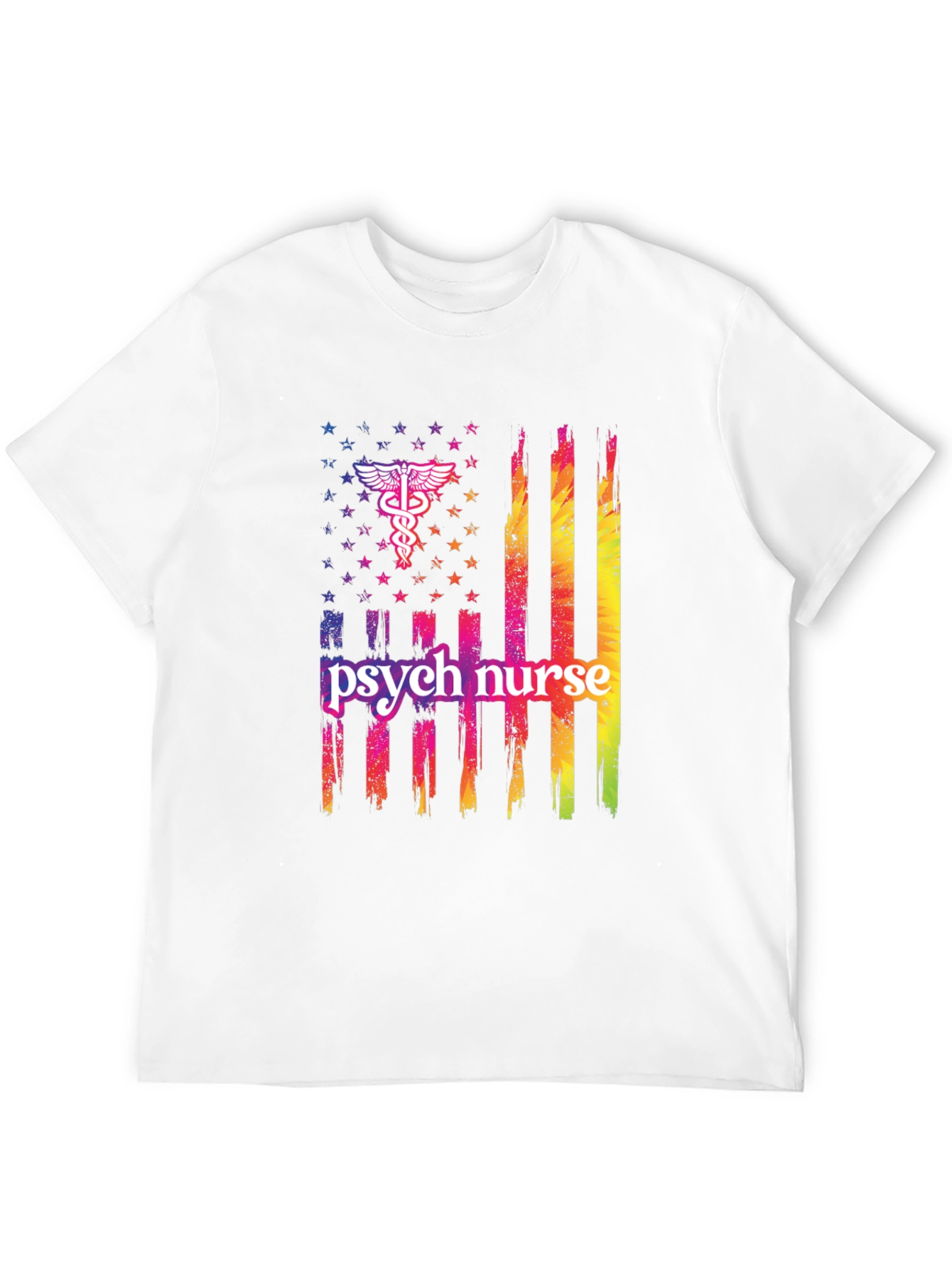 Psych Nurse American Flag T-Shirt