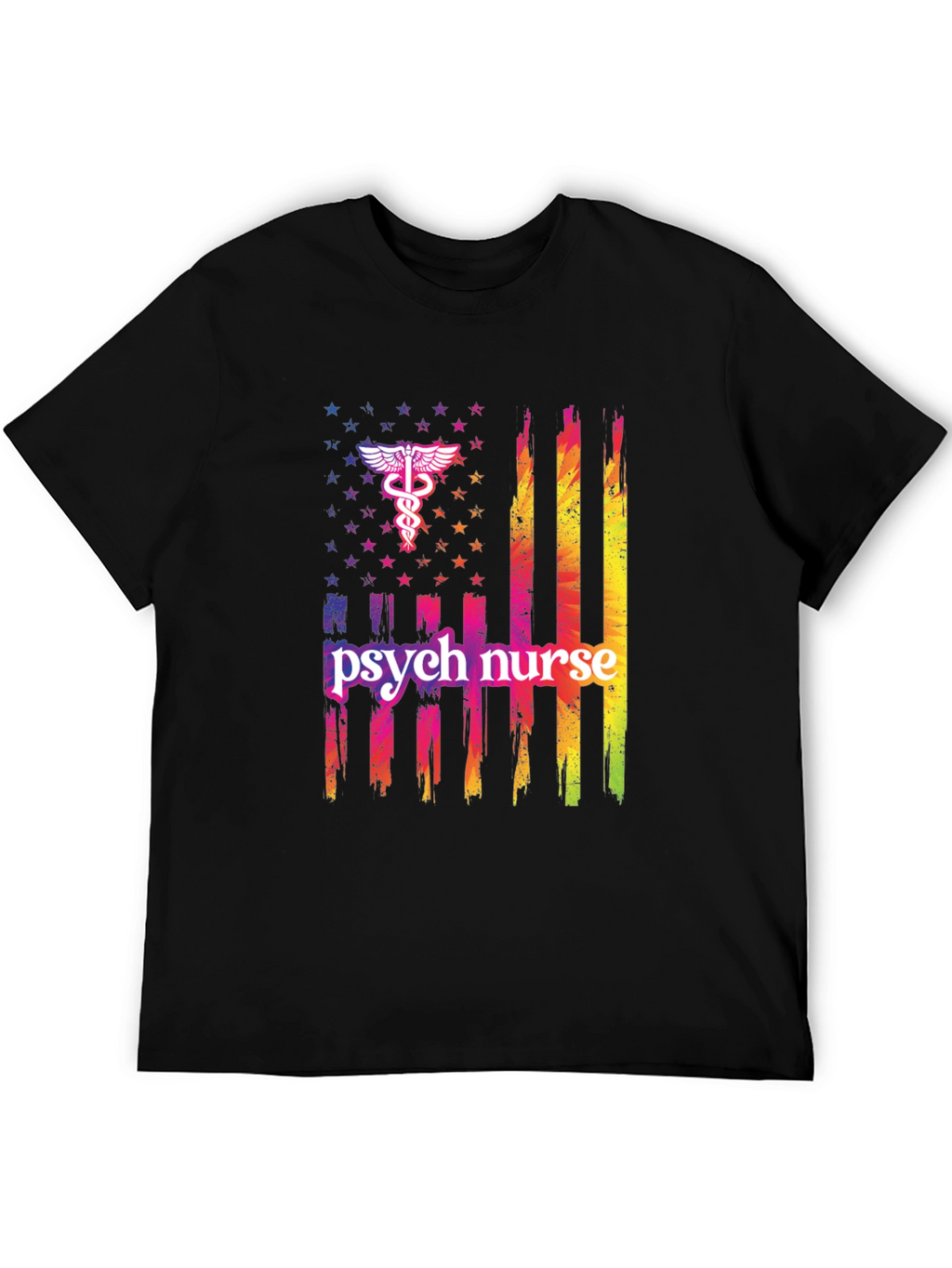 Psych Nurse American Flag T-Shirt