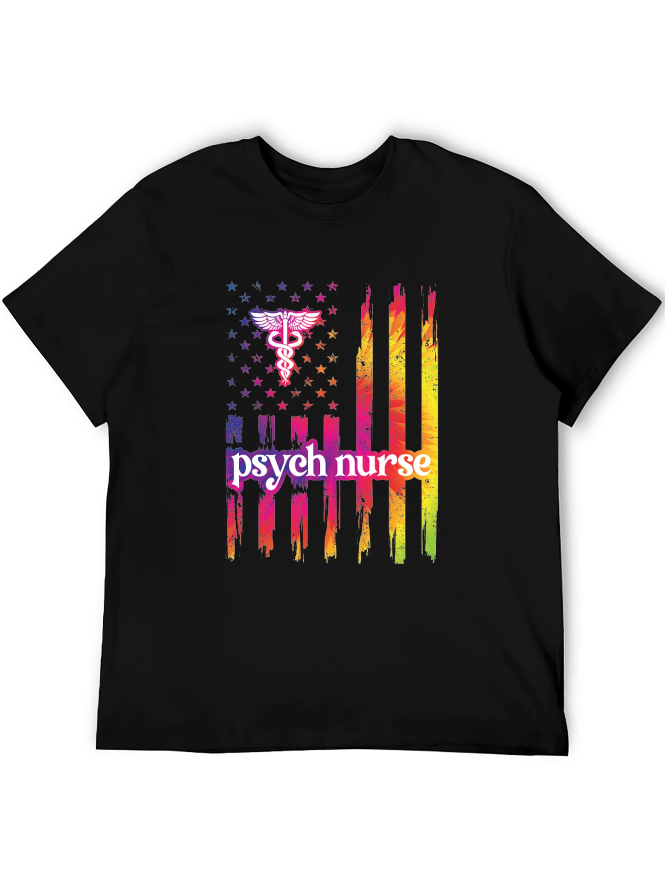 Psych Nurse American Flag T-Shirt