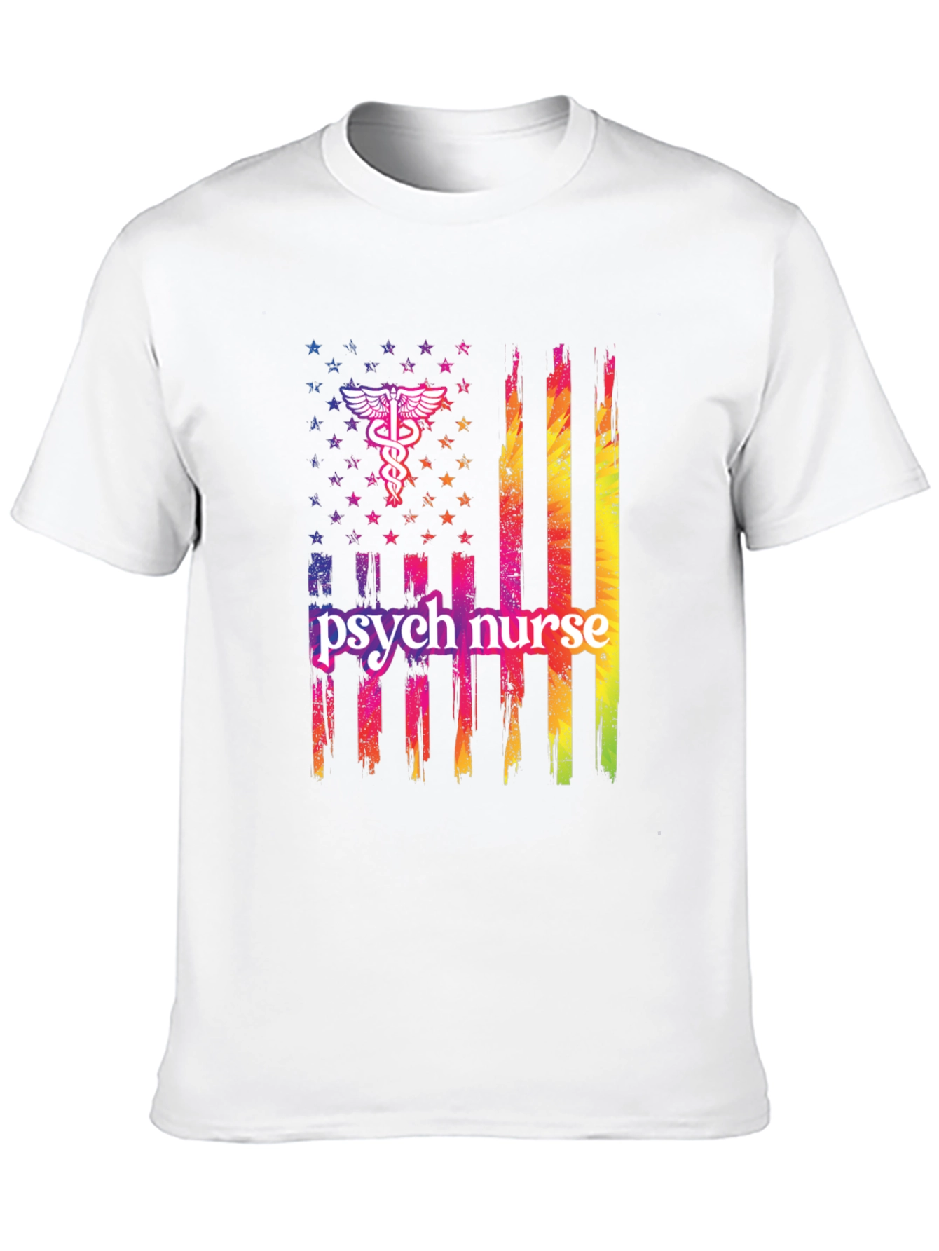 Psych Nurse American Flag T-Shirt