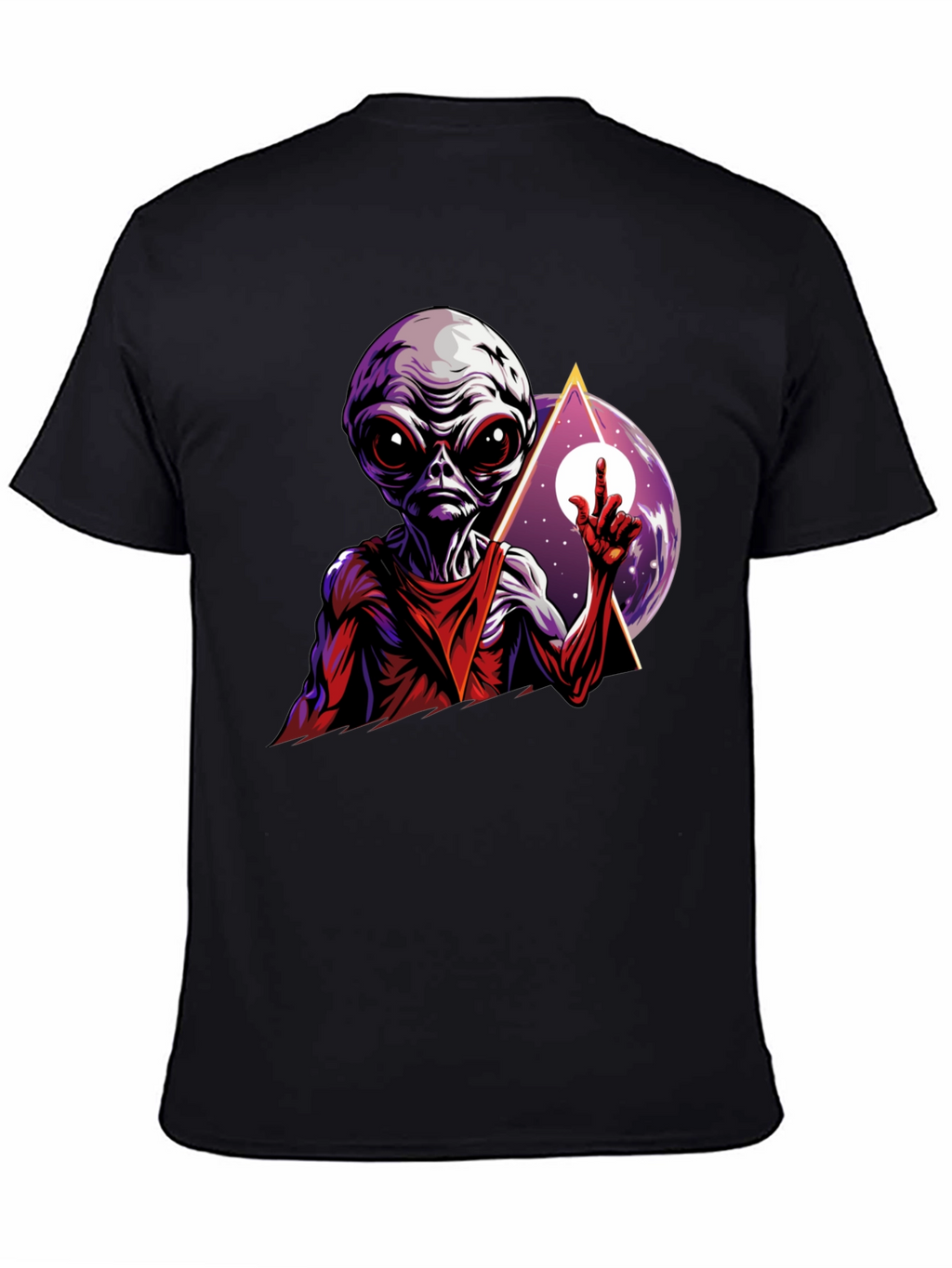 Alien Graphic Tee - Black Cotton T-Shirt