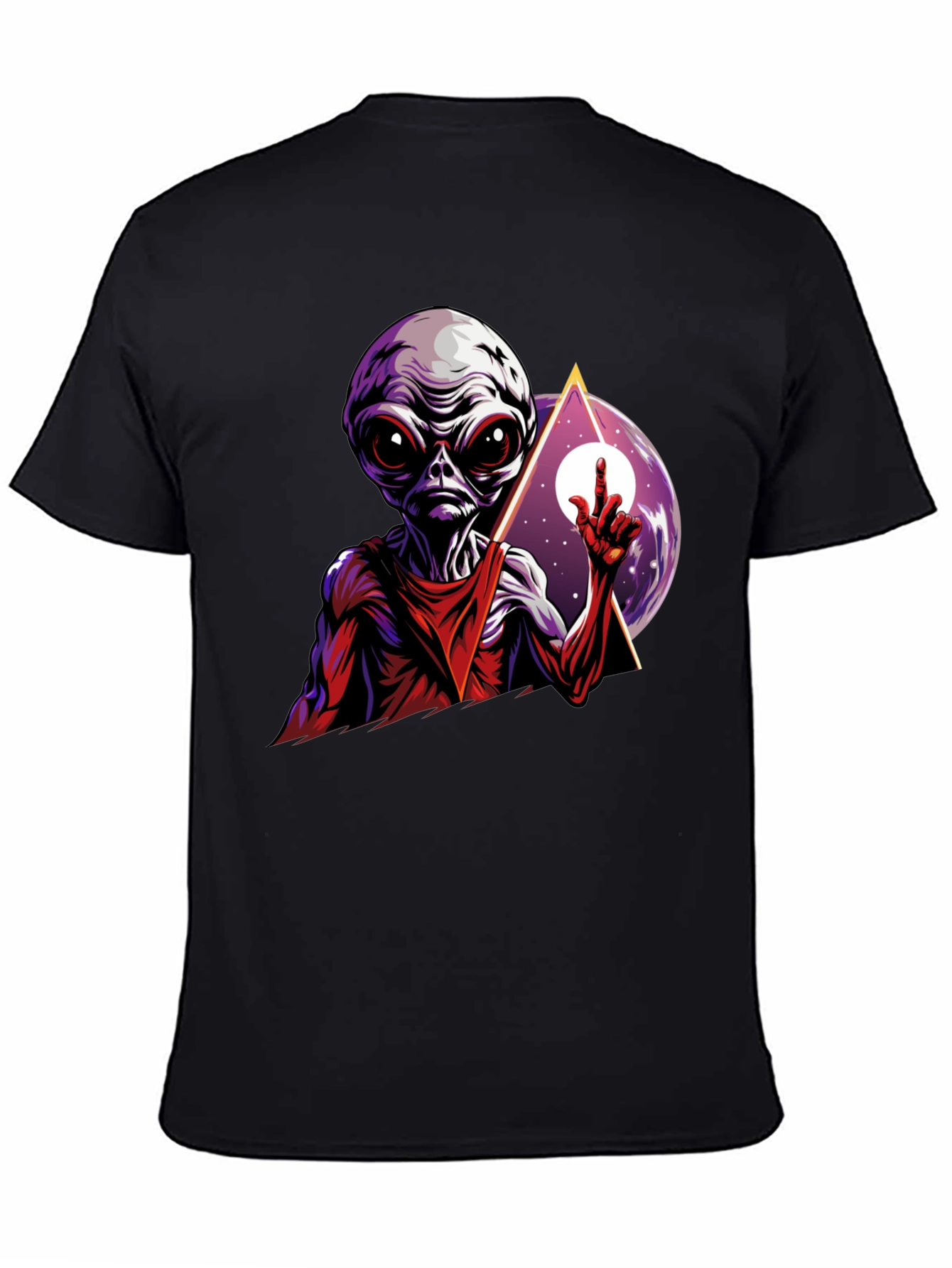 Alien Graphic Tee - Black Cotton T-Shirt