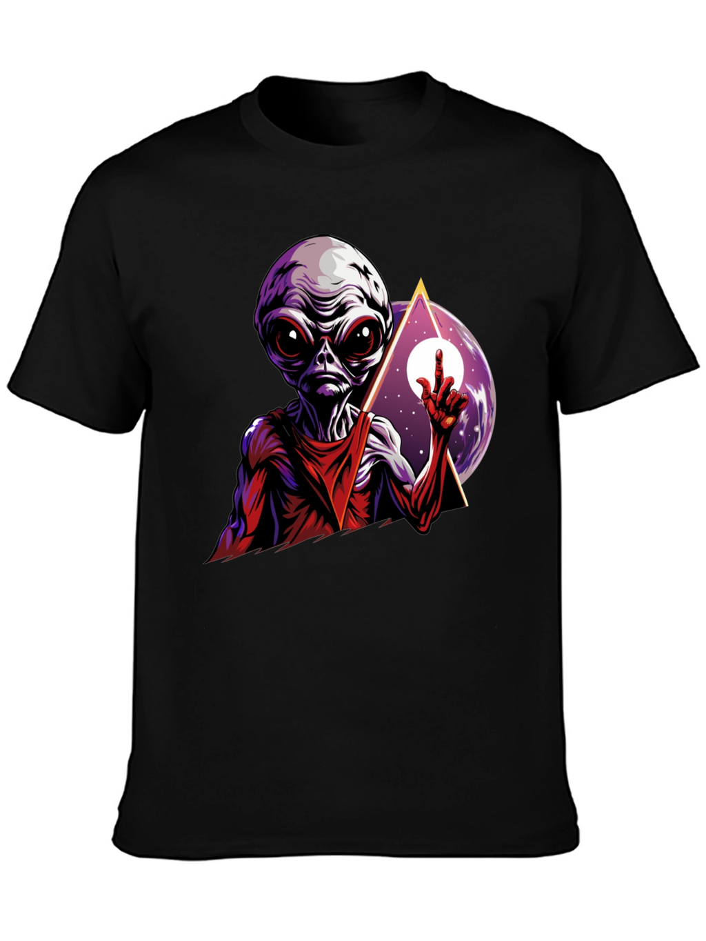 Alien Graphic Tee - Black Cotton T-Shirt