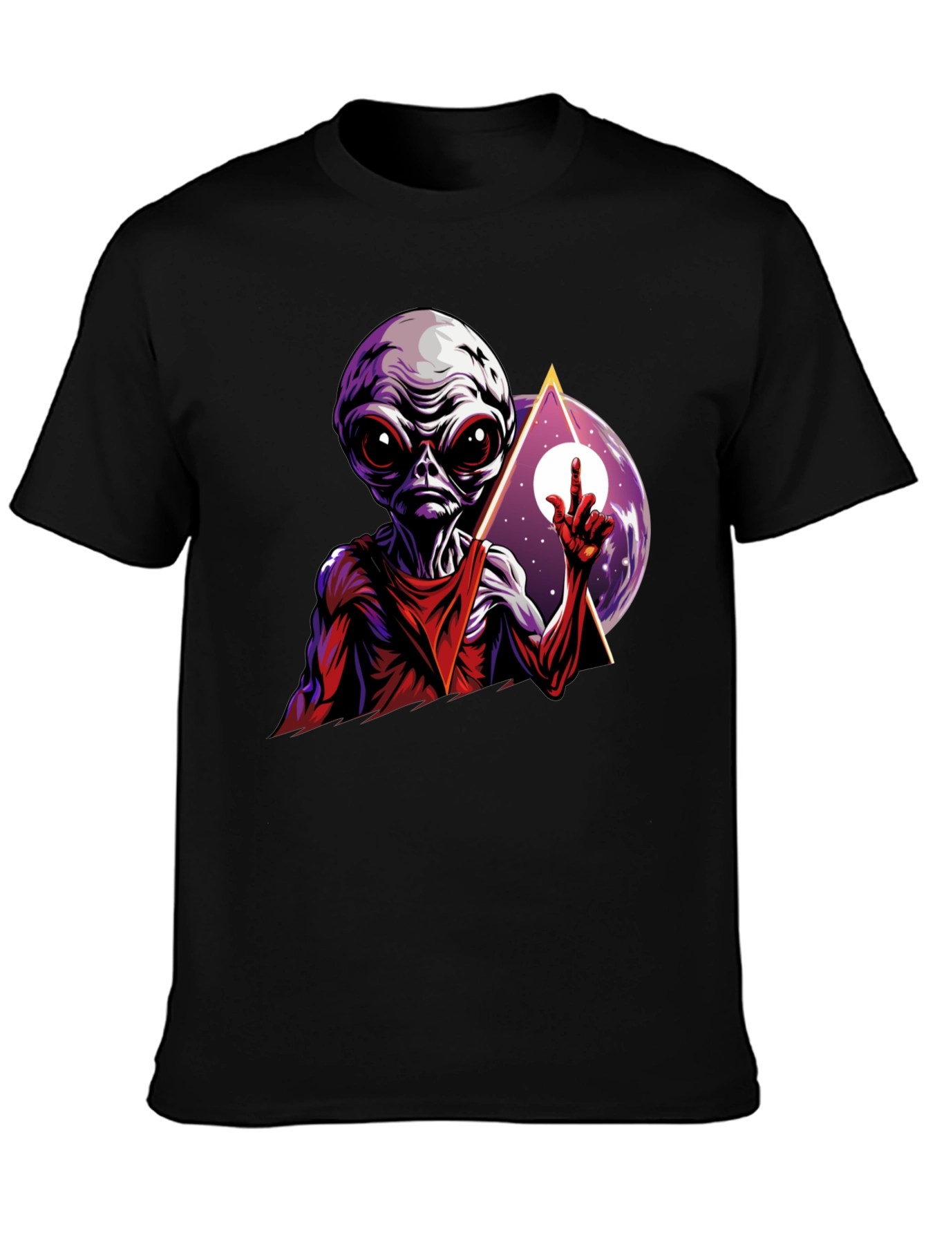 Alien Graphic Tee - Black Cotton T-Shirt
