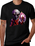 Alien Graphic Tee - Black Cotton T-Shirt