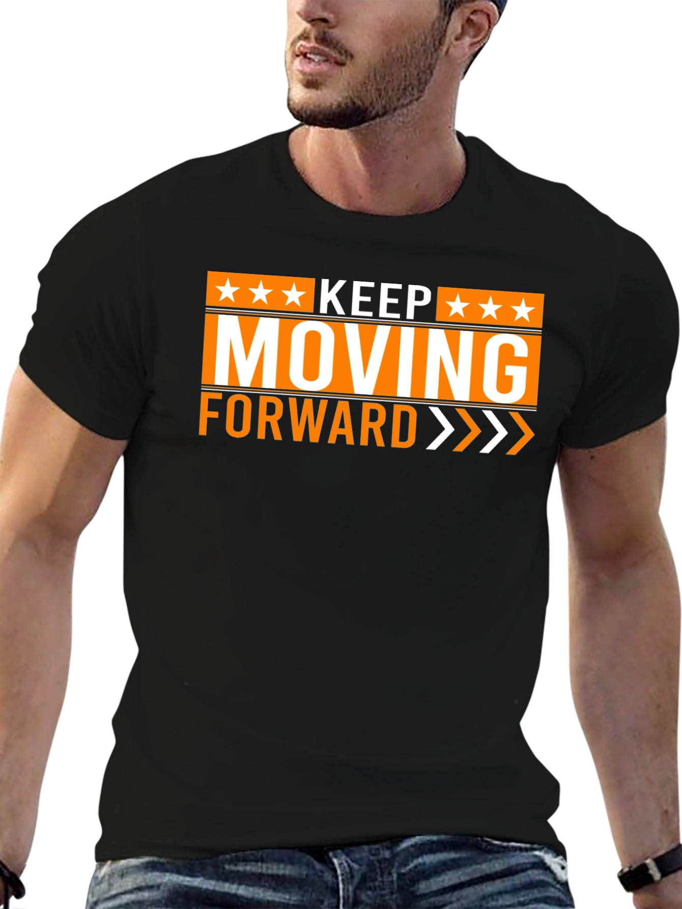Keep Moving Forward Graphic Tee - Black