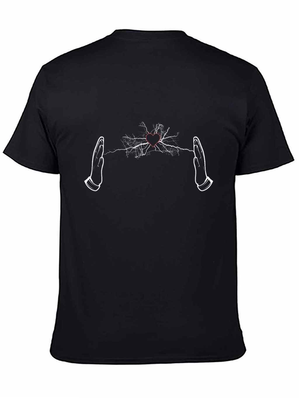 Electric Heart Hands T-Shirt - Black