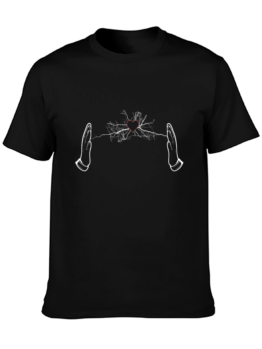 Electric Heart Hands T-Shirt - Black