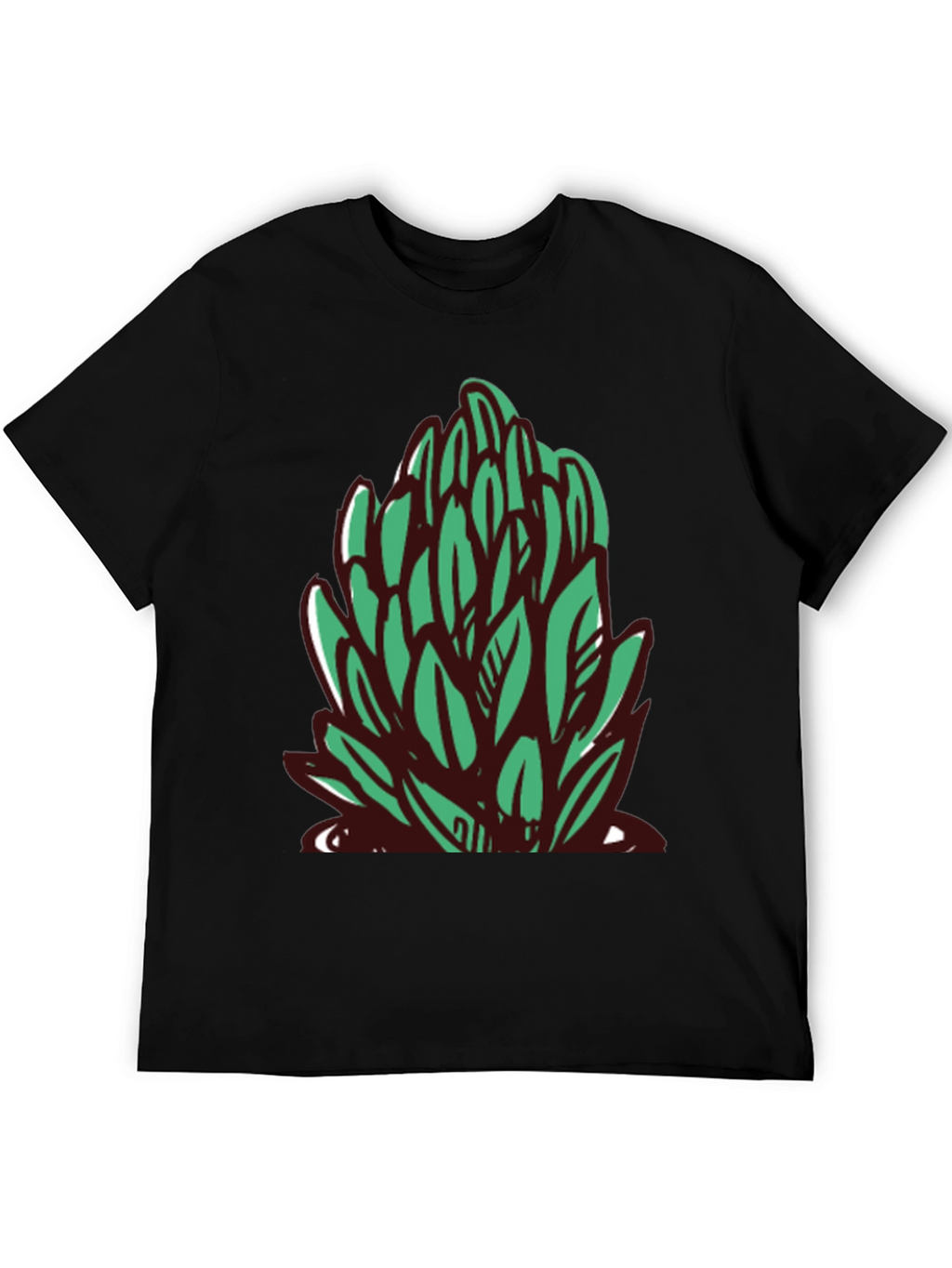 Leaf Graphic Black T-Shirt - Casual Style
