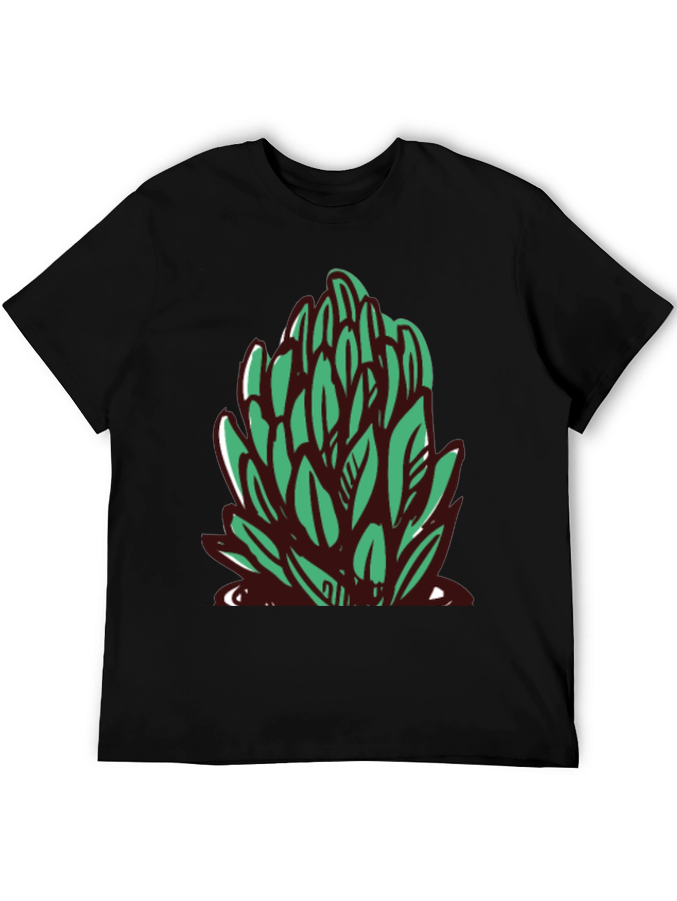 Leaf Graphic Black T-Shirt - Casual Style