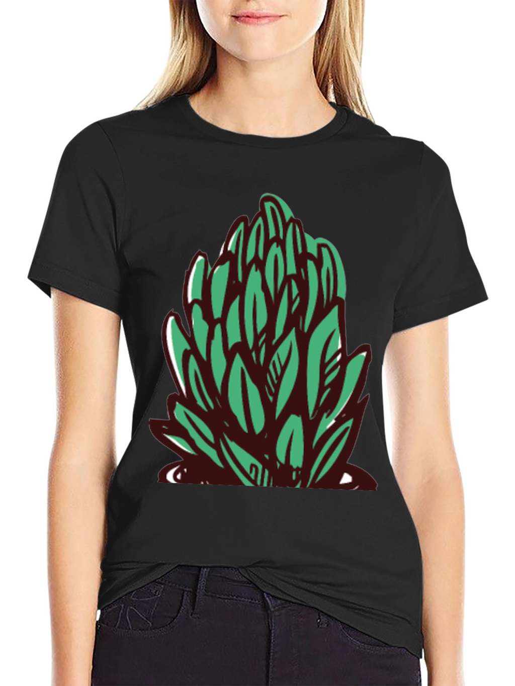 Leaf Graphic Black T-Shirt - Casual Style