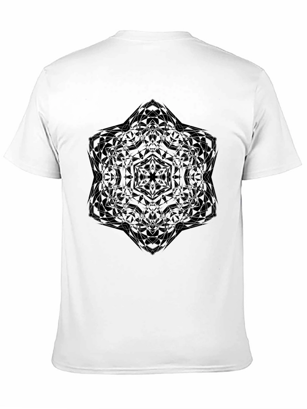 Abstract Geometric Print Black T-Shirt