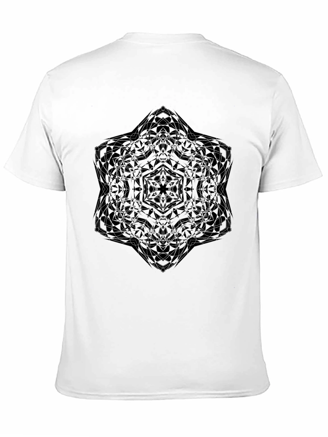 Abstract Geometric Print Black T-Shirt