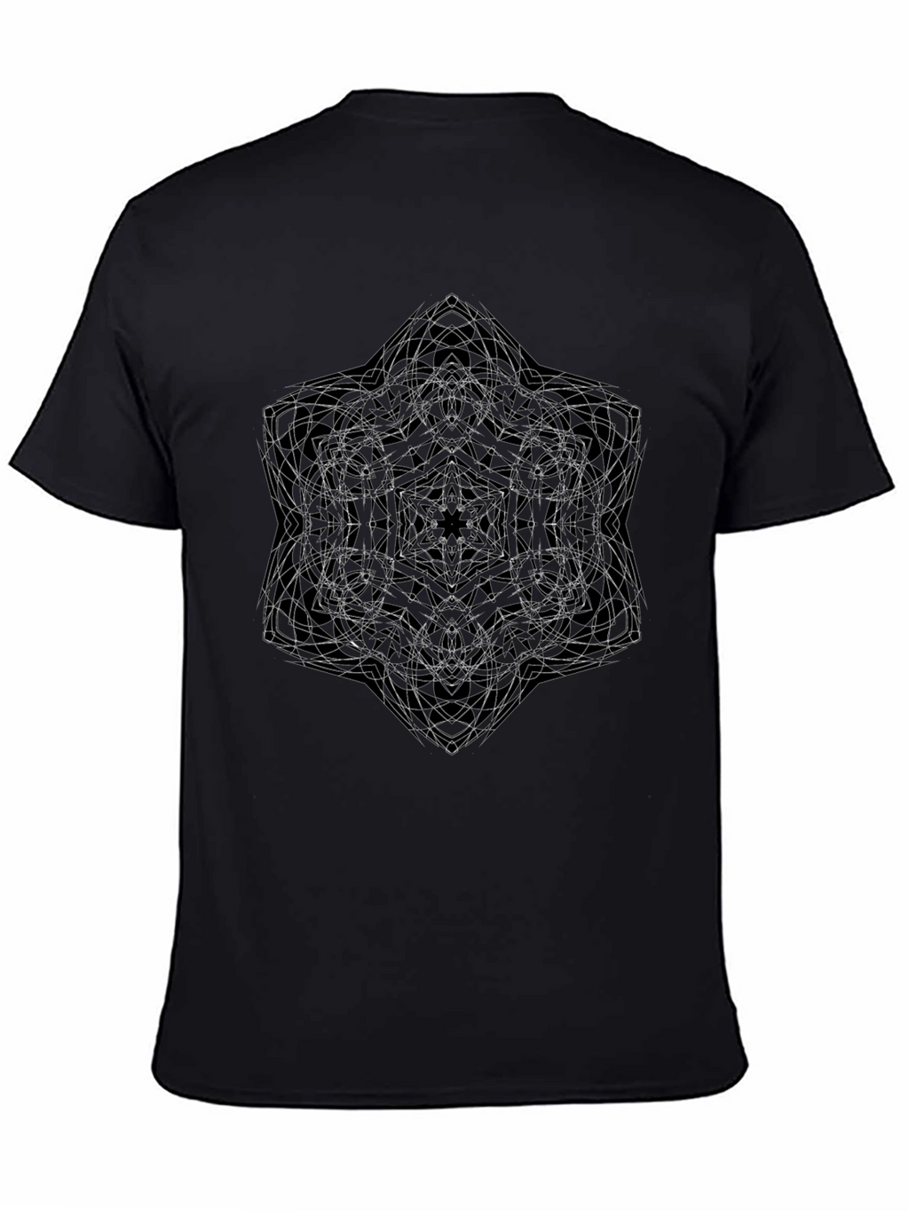 Abstract Geometric Print Black T-Shirt