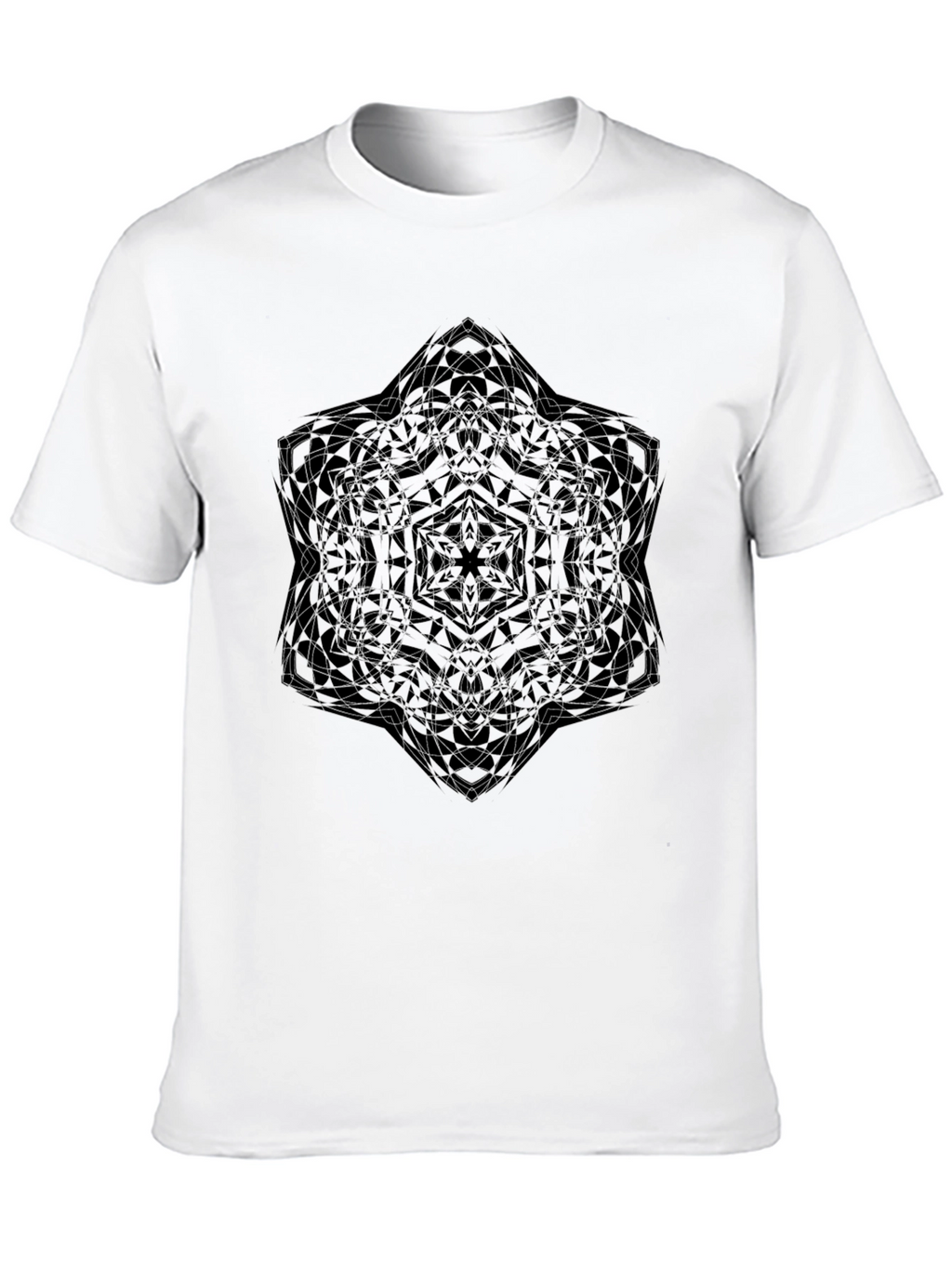 Abstract Geometric Print Black T-Shirt
