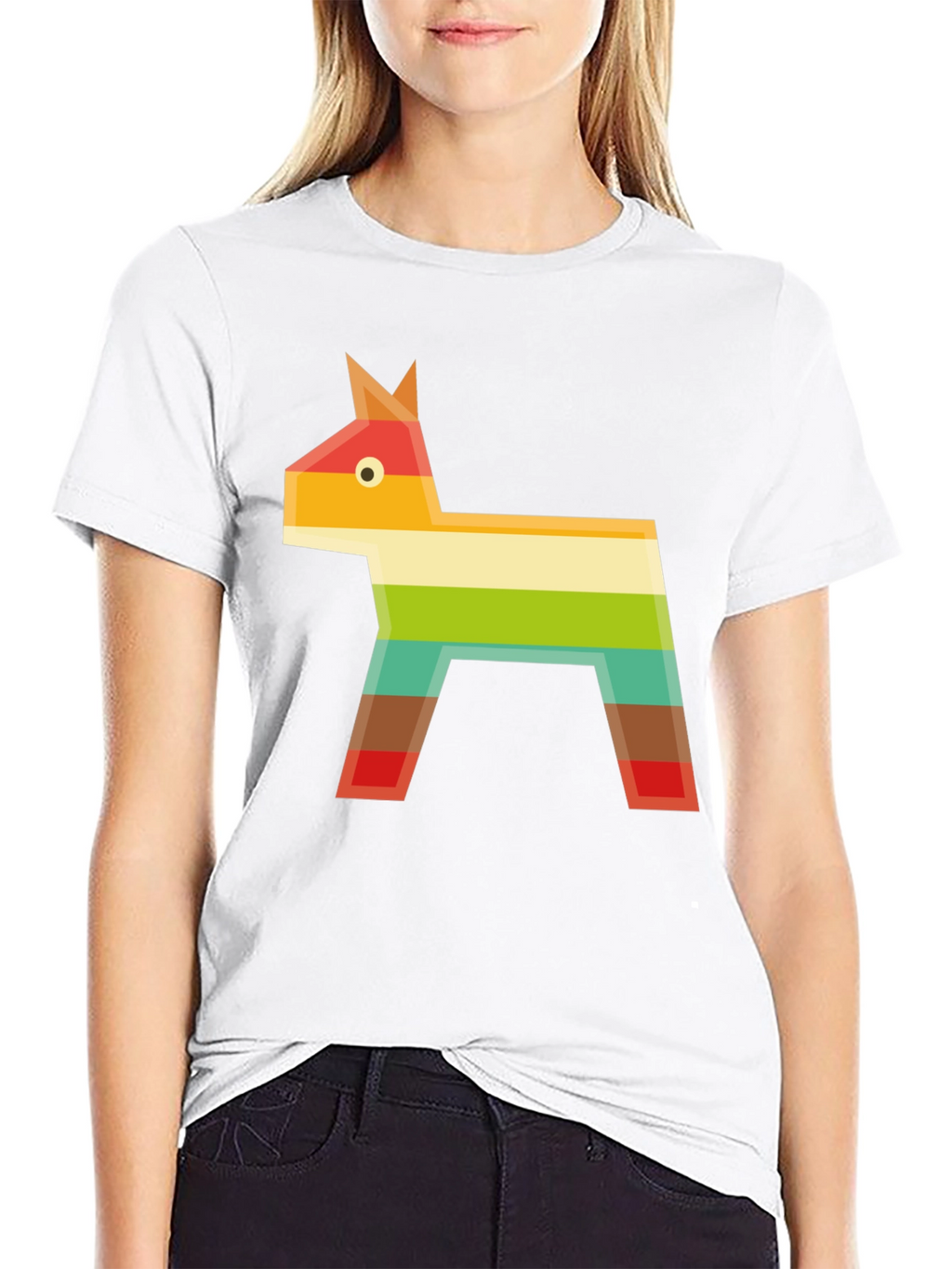 Geometric Piñata Graphic Tee - Black Casual T-Shirt