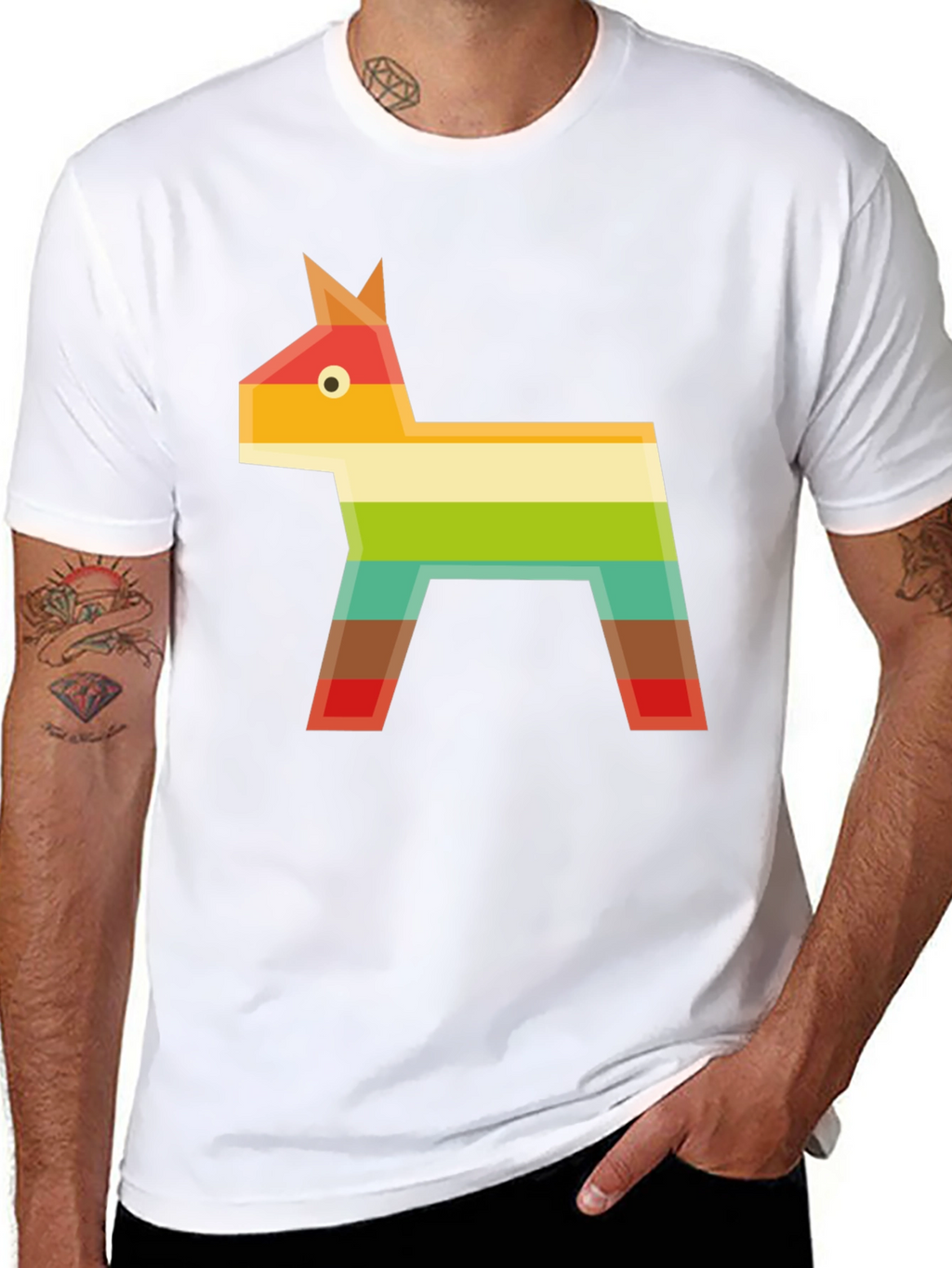 Geometric Piñata Graphic Tee - Black Casual T-Shirt