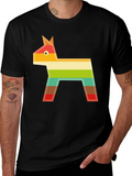 Geometric Piñata Graphic Tee - Black Casual T-Shirt