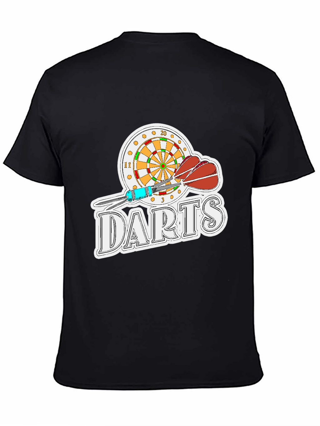 Darts Graphic Tee - Black Casual T-Shirt
