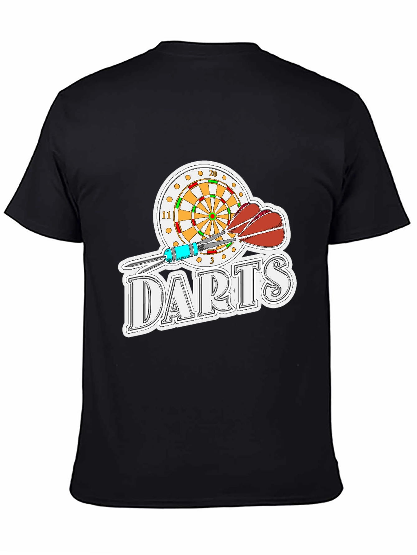 Darts Graphic Tee - Black Casual T-Shirt