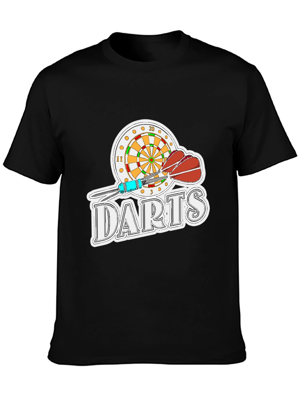 Darts Graphic Tee - Black Casual T-Shirt