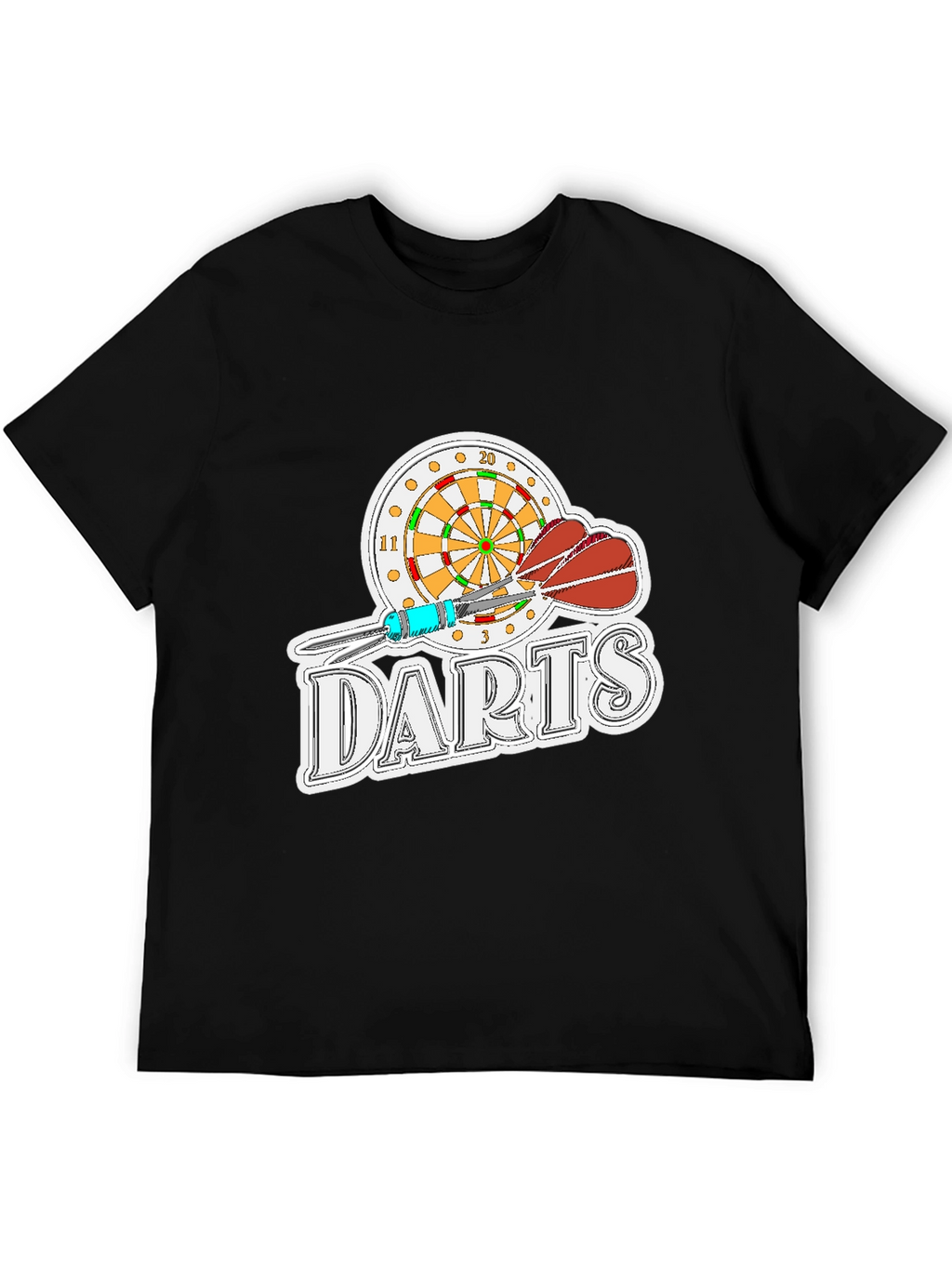 Darts Graphic Tee - Black Casual T-Shirt