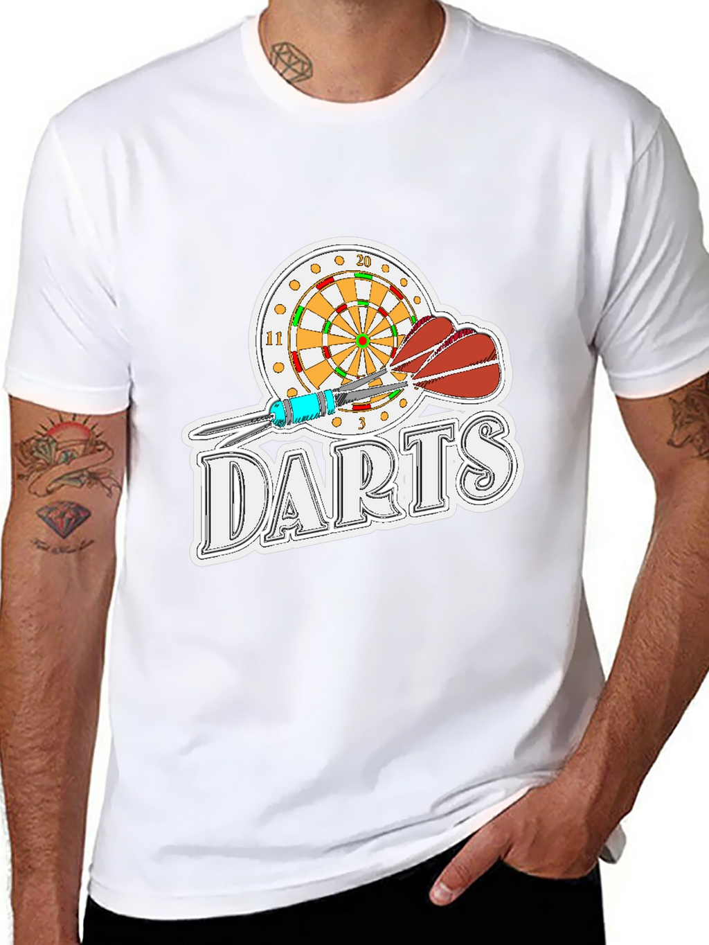 Darts Graphic Tee - Black Casual T-Shirt