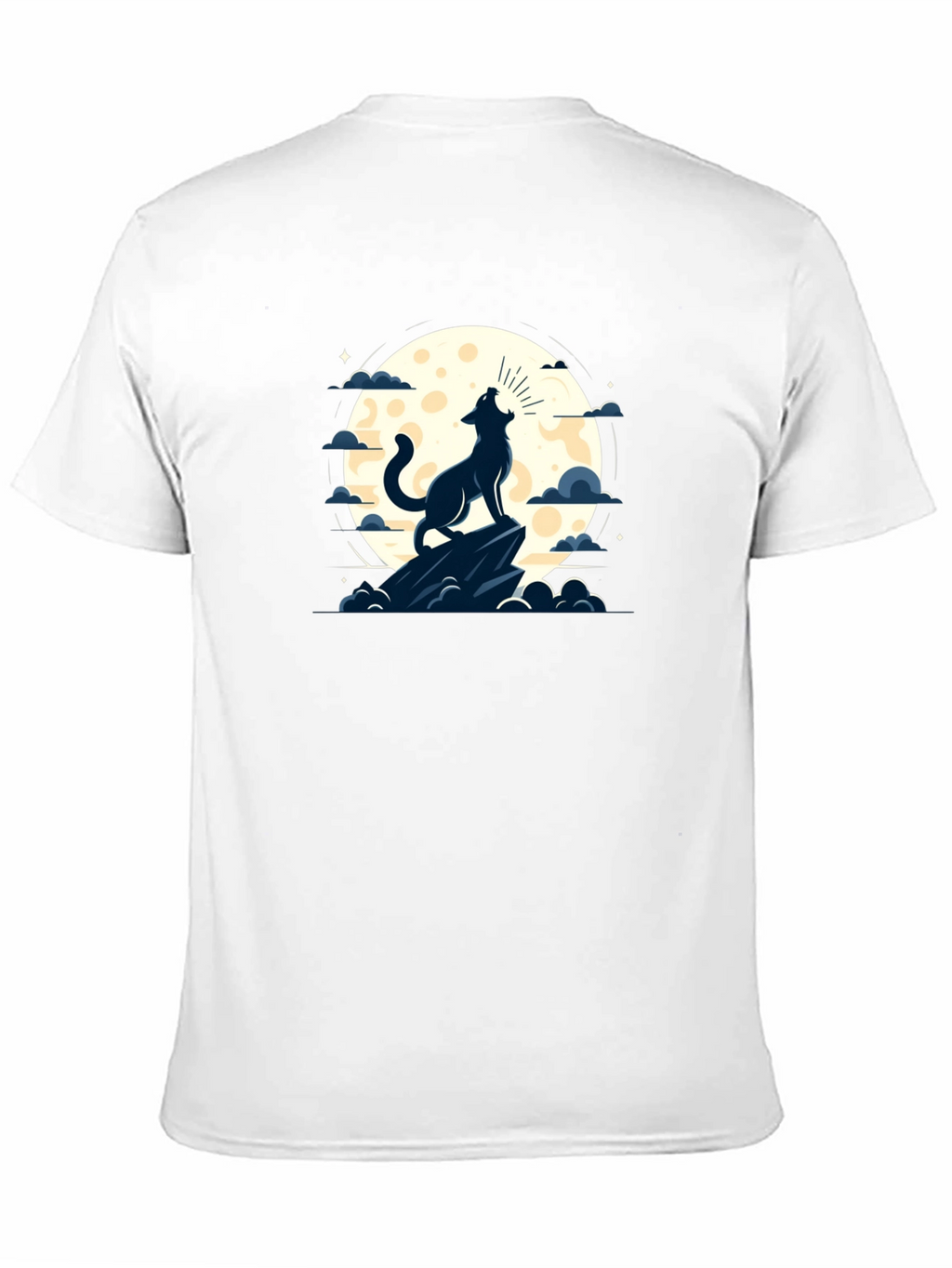 Wolf Howling at Moon Graphic Tee - Black