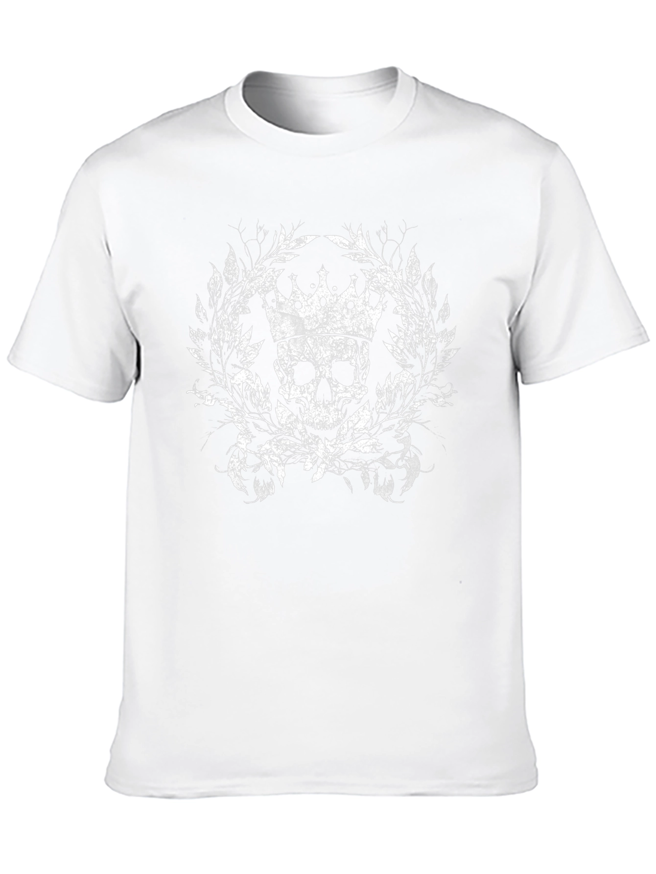 Crowned Skull Graphic Tee - Black Cotton T-Shirt