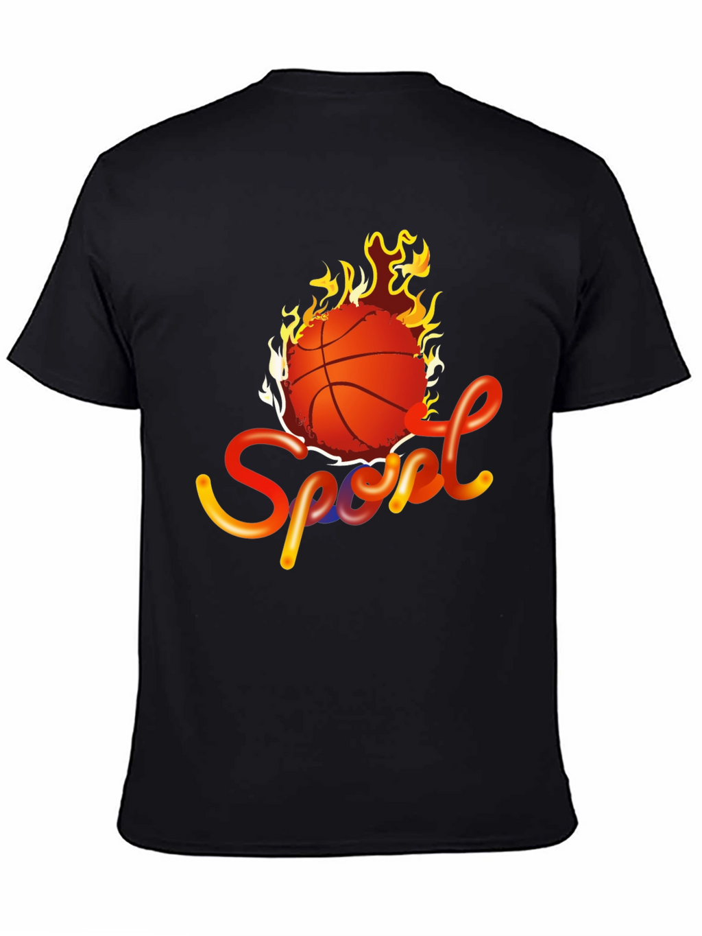 Fiery Basketball Sport Graphic Tee