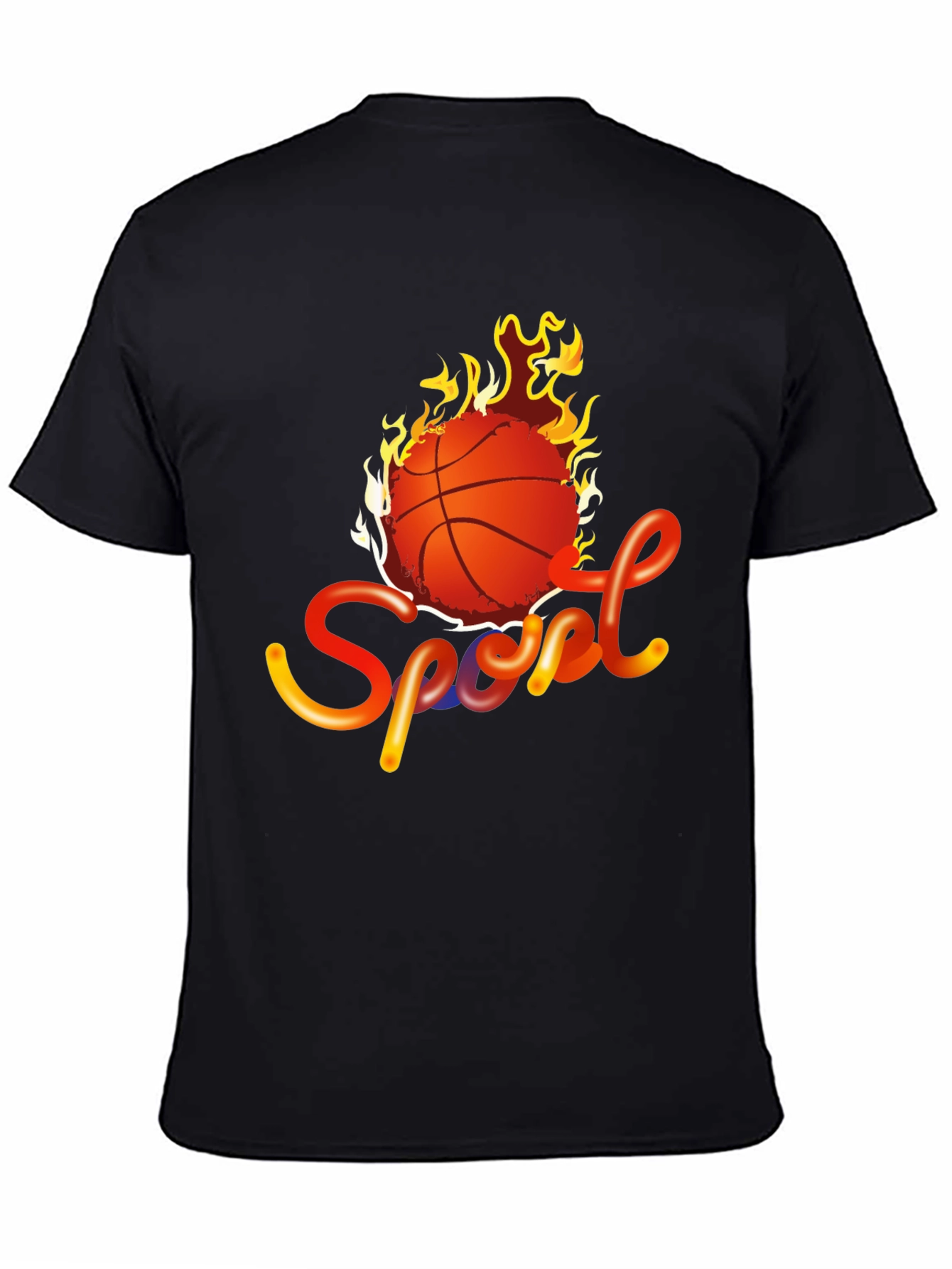 Fiery Basketball Sport Graphic Tee