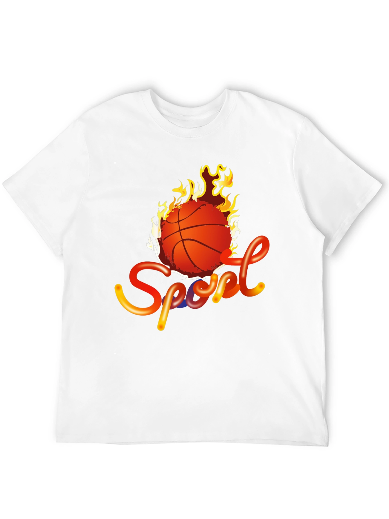 Fiery Basketball Sport Graphic Tee