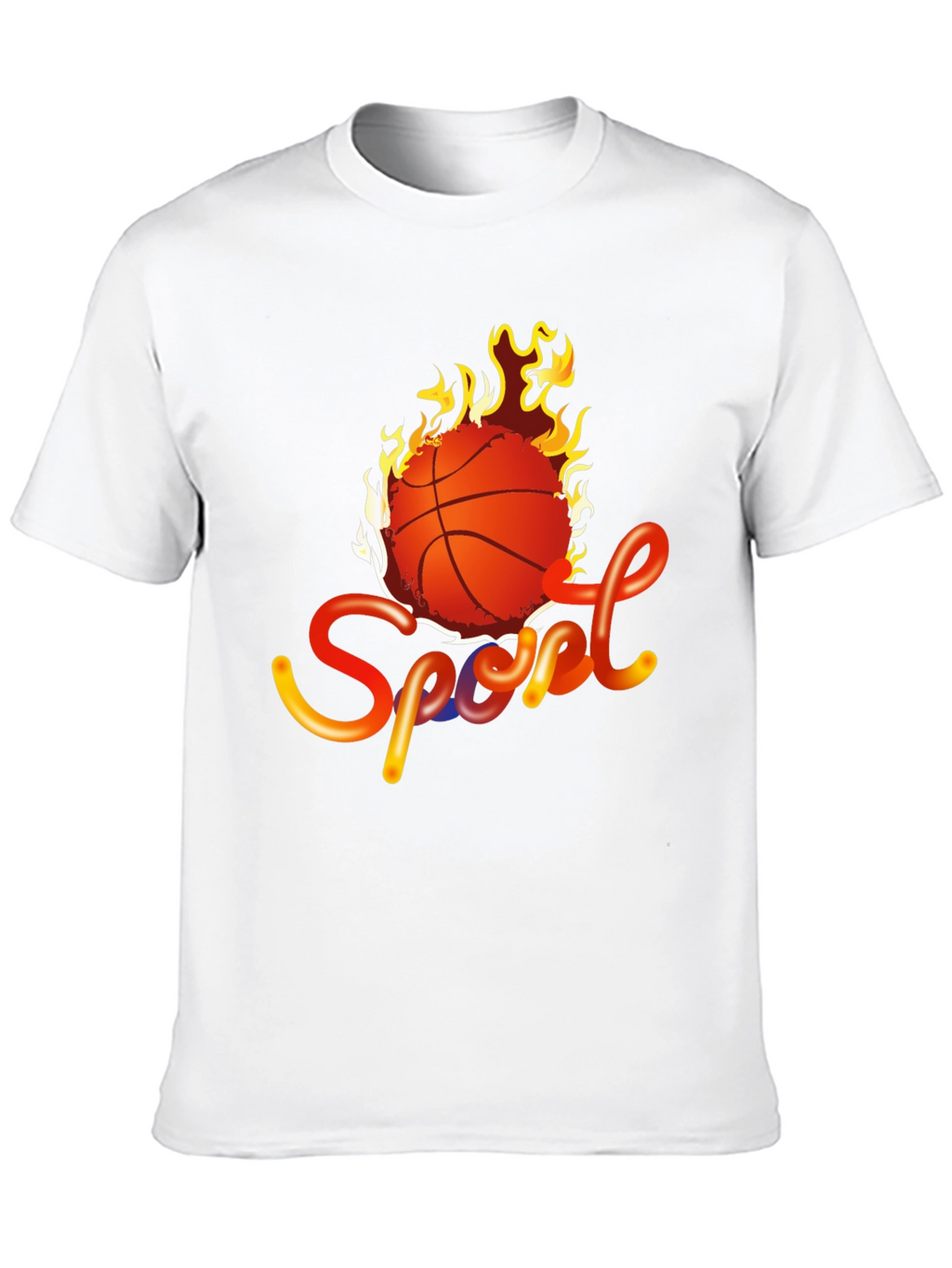 Fiery Basketball Sport Graphic Tee