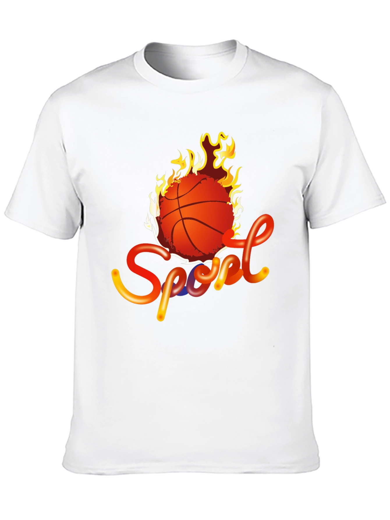 Fiery Basketball Sport Graphic Tee