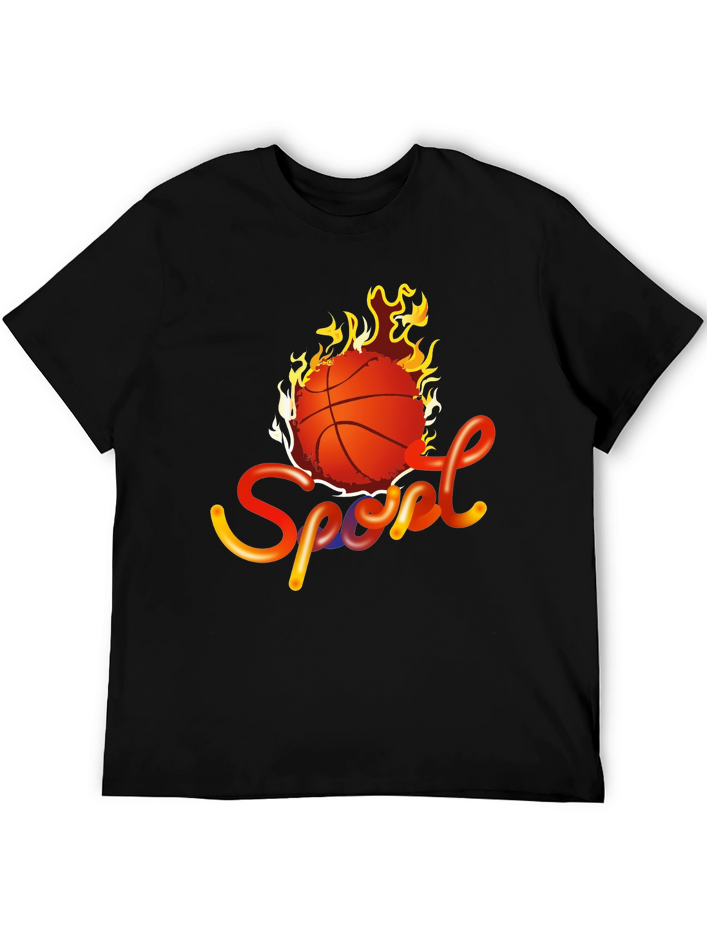 Fiery Basketball Sport Graphic Tee